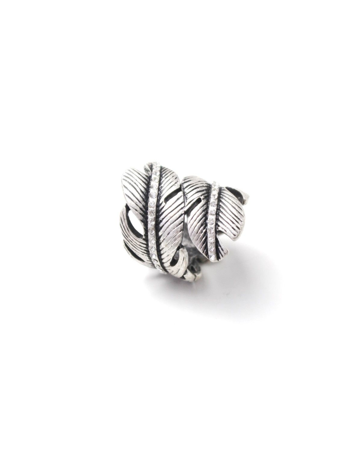 Vintage 2000S JAPANESE MADE FEATHER EMBRACE SILVER-PLATED RING Size ONE SIZE - 4 Thumbnail