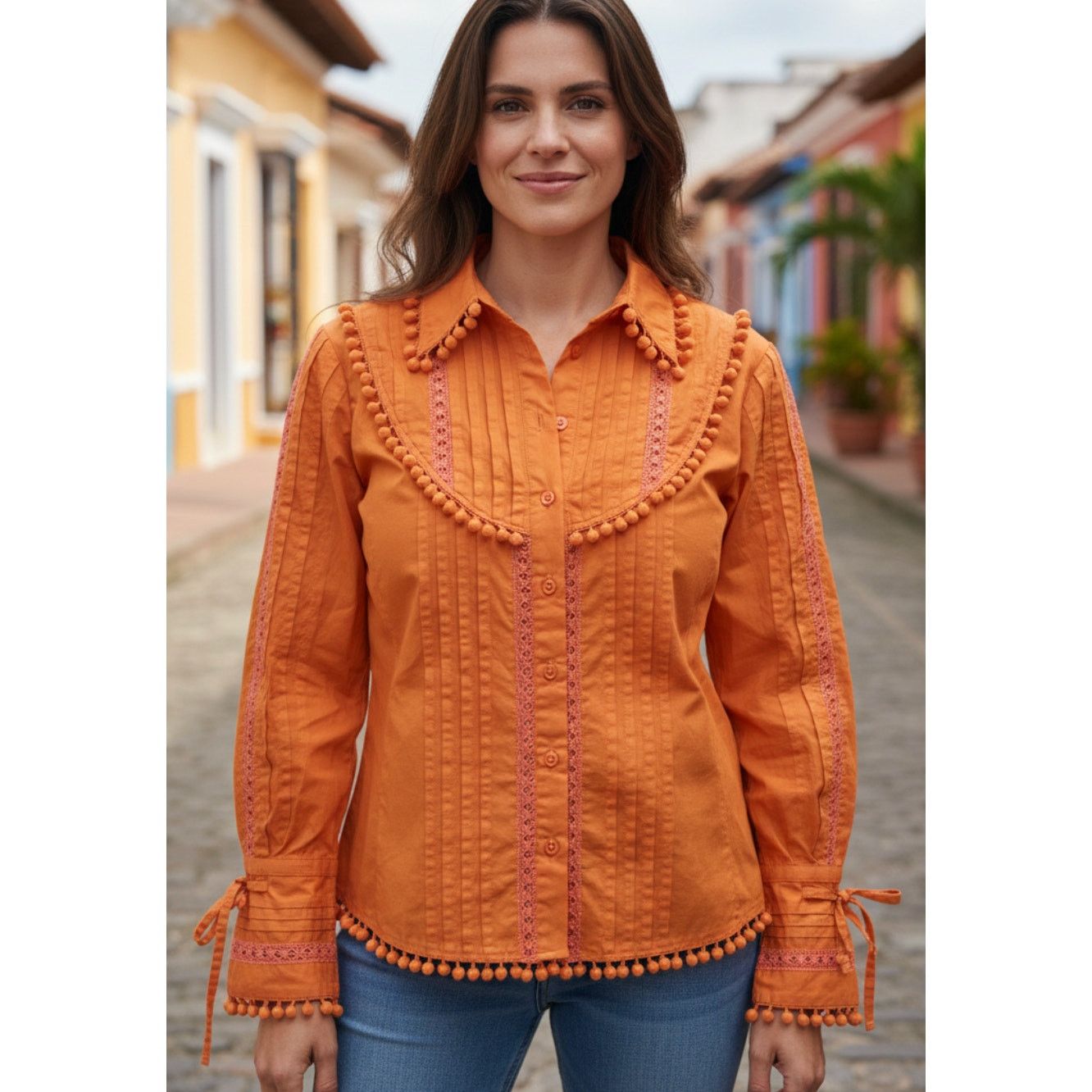 Other Rosalita Mcgee Dopamine Orange Embellished Shirt size Medium Size M / US 6-8 / IT 42-44 - 8 Thumbnail