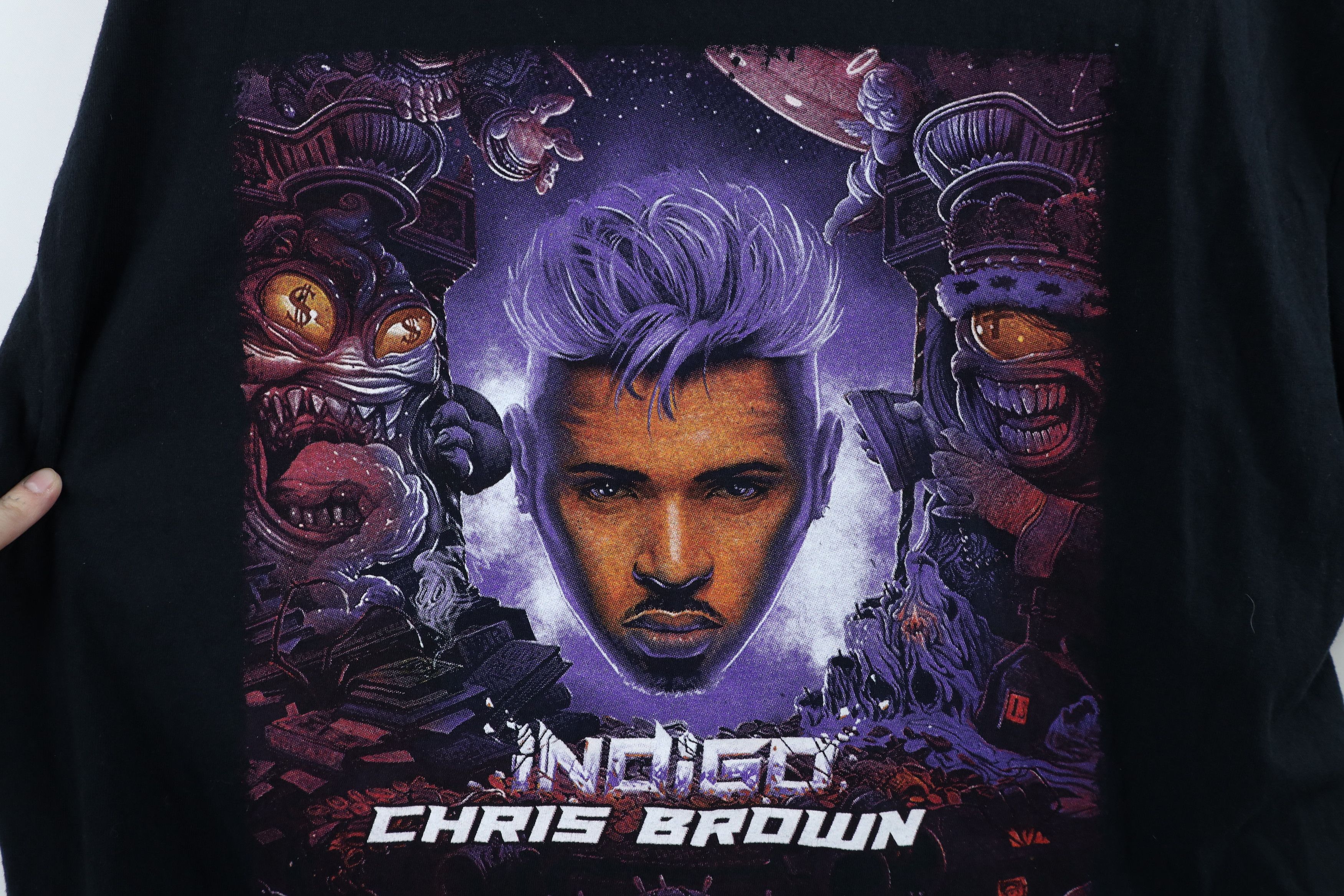 Vintage Indigoat Tour Chris Brown Band Hip Hop Rap T-Shirt Size US XL / EU 56 / 4 - 5 Thumbnail
