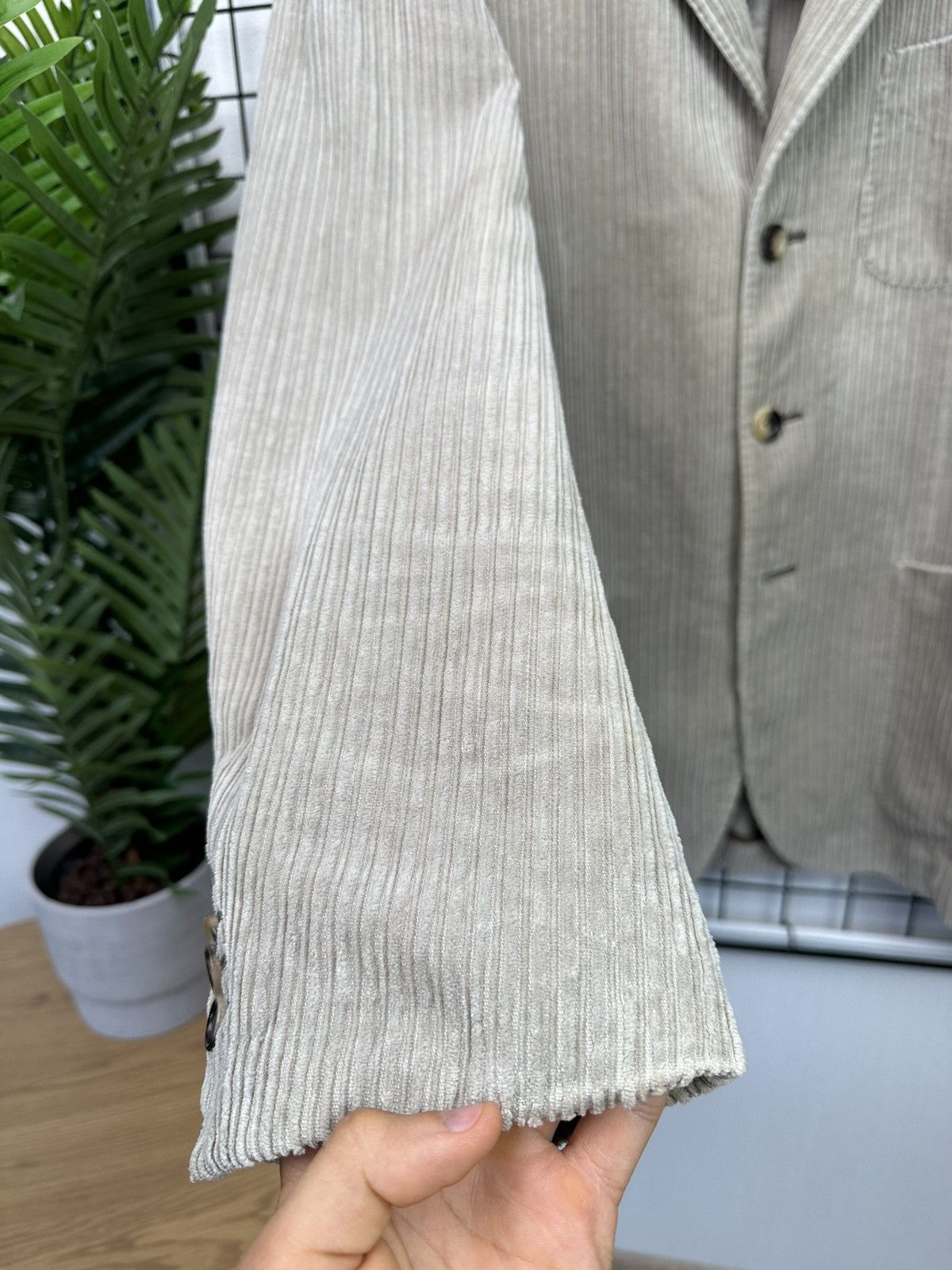 Pal Zileri Pal Zileri Men 50 Blazer Beige 100% Cotton vintage Size 50R - 14 Thumbnail