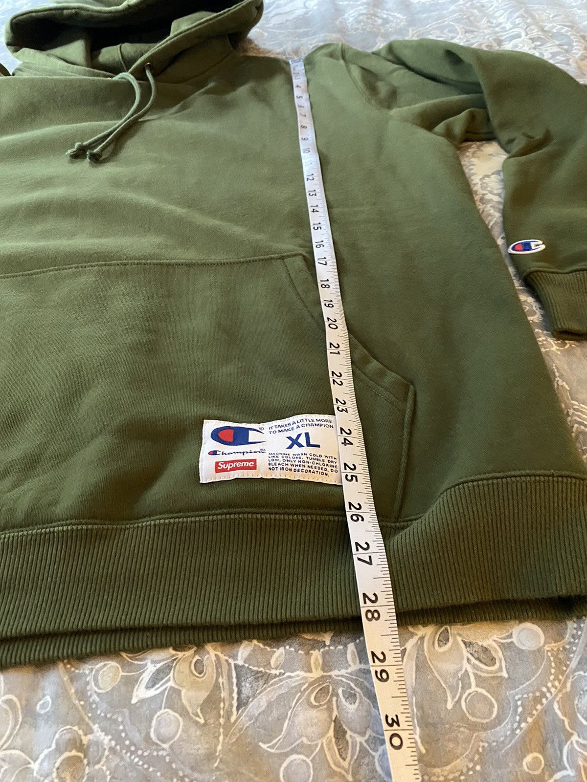 Supreme Olive hoodie XL Size US XL / EU 56 / 4 - 9 Thumbnail