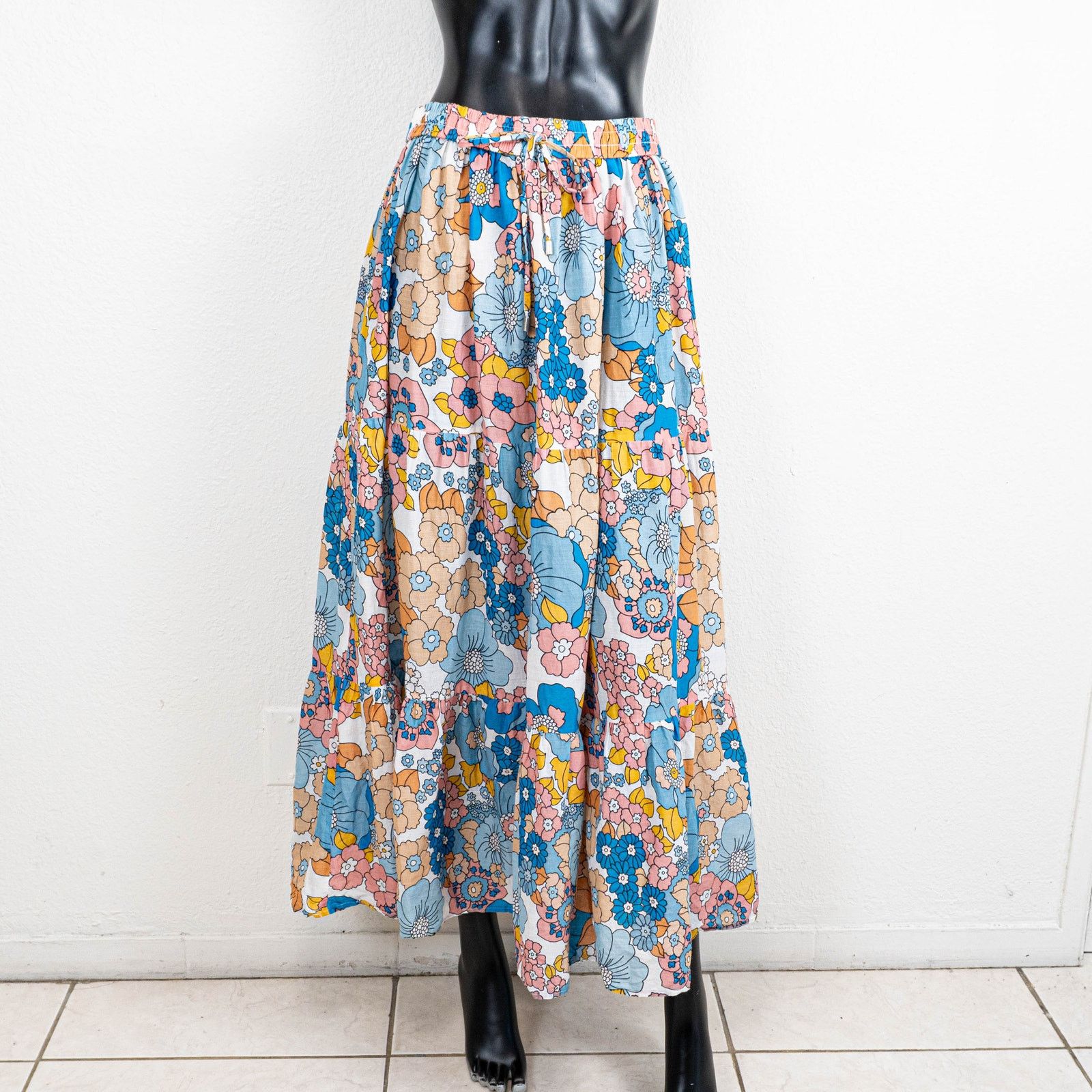 Dodo Bar Or Dodo Bar Or Retro Floral Maxi Skirt Boho Small 100% cotton Size 26" / US 2 / IT 38 - 2 Thumbnail