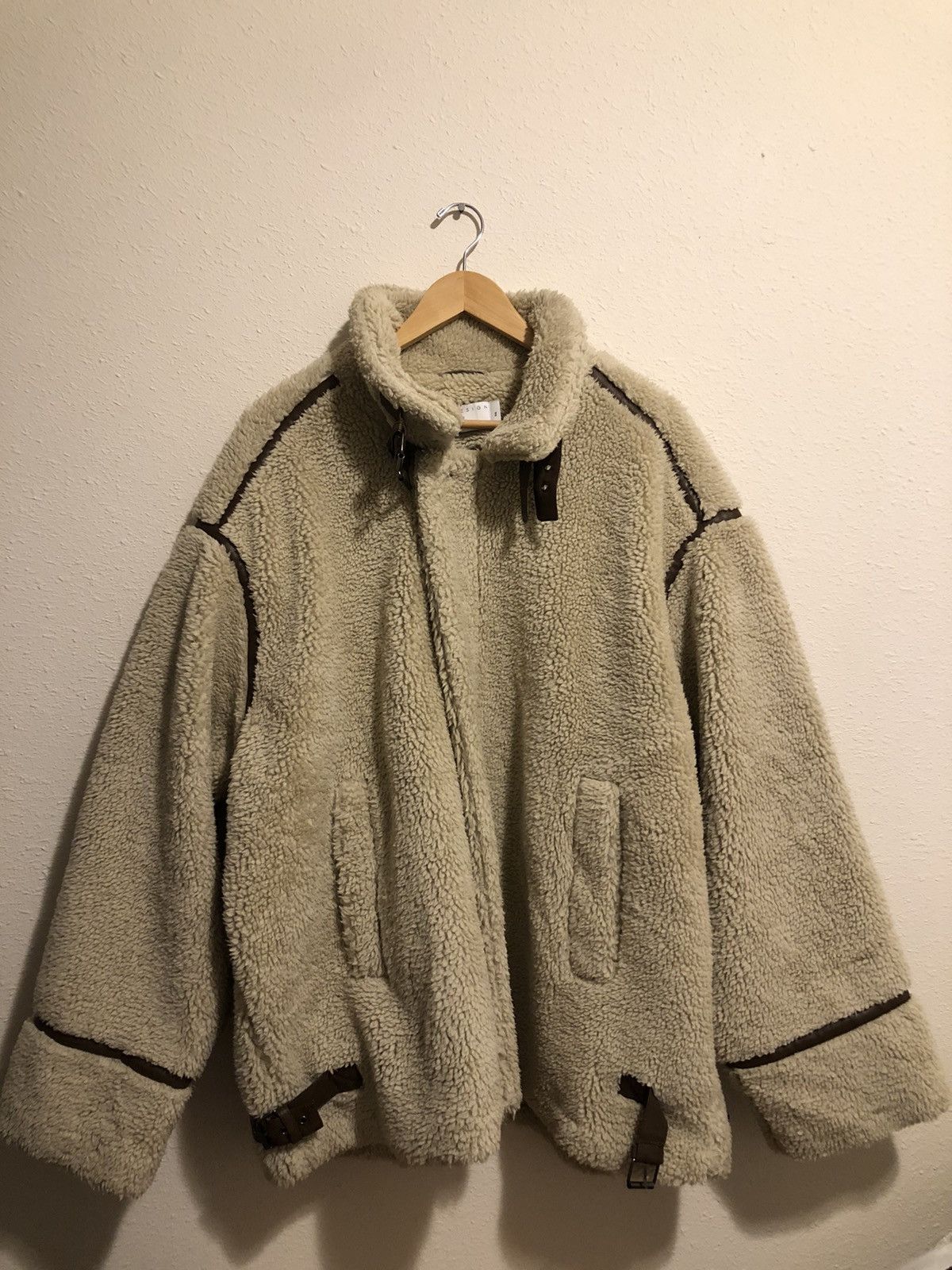 Asos × Vintage Vintage Cream ASOS Aviator Fleece Lined Sherpa Jacket Size US XXL / EU 58 / 5 - 1 Thumbnail
