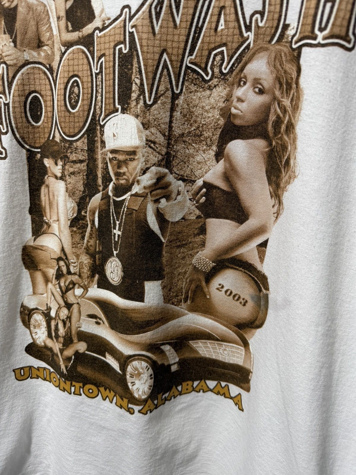 Vintage Vintage Footwash 50 Cent & Usher Uniontown Alabama 2003 Tee Size US XL / EU 56 / 4 - 2 Thumbnail