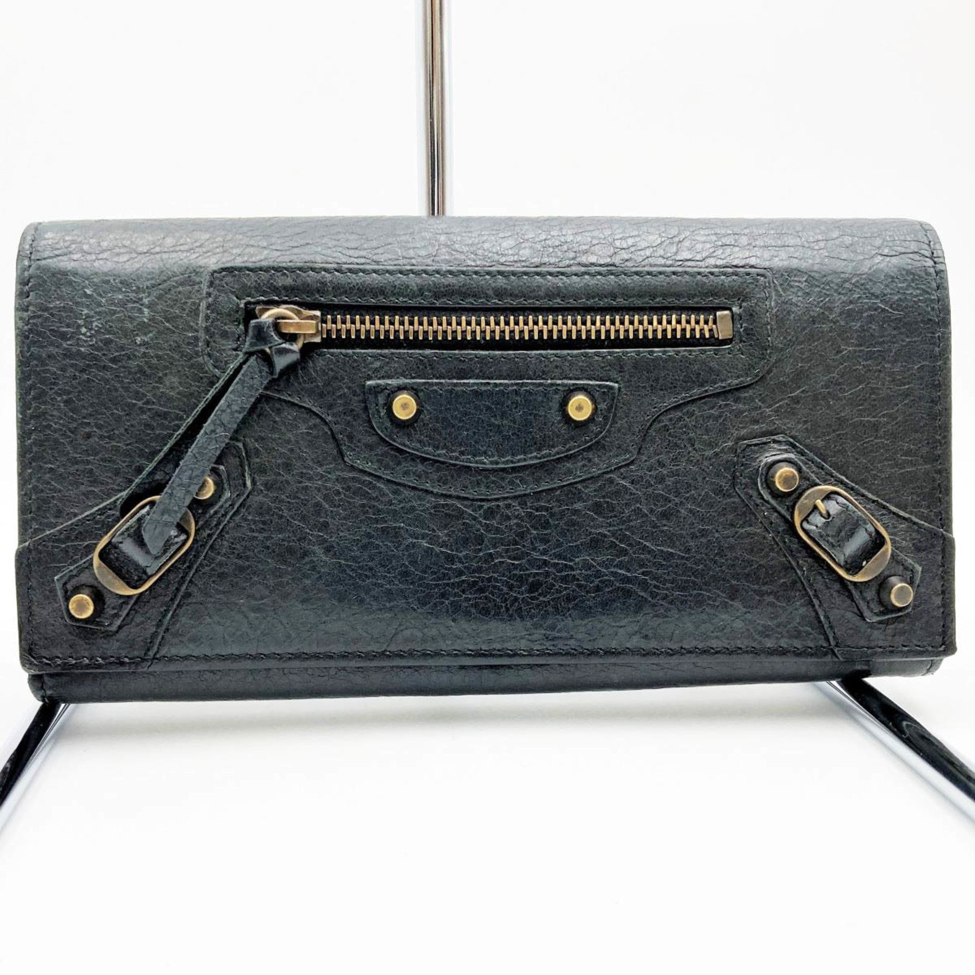 image of Balenciaga Classic Continental Long Wallet Black Leather Women Men Unisex 253038