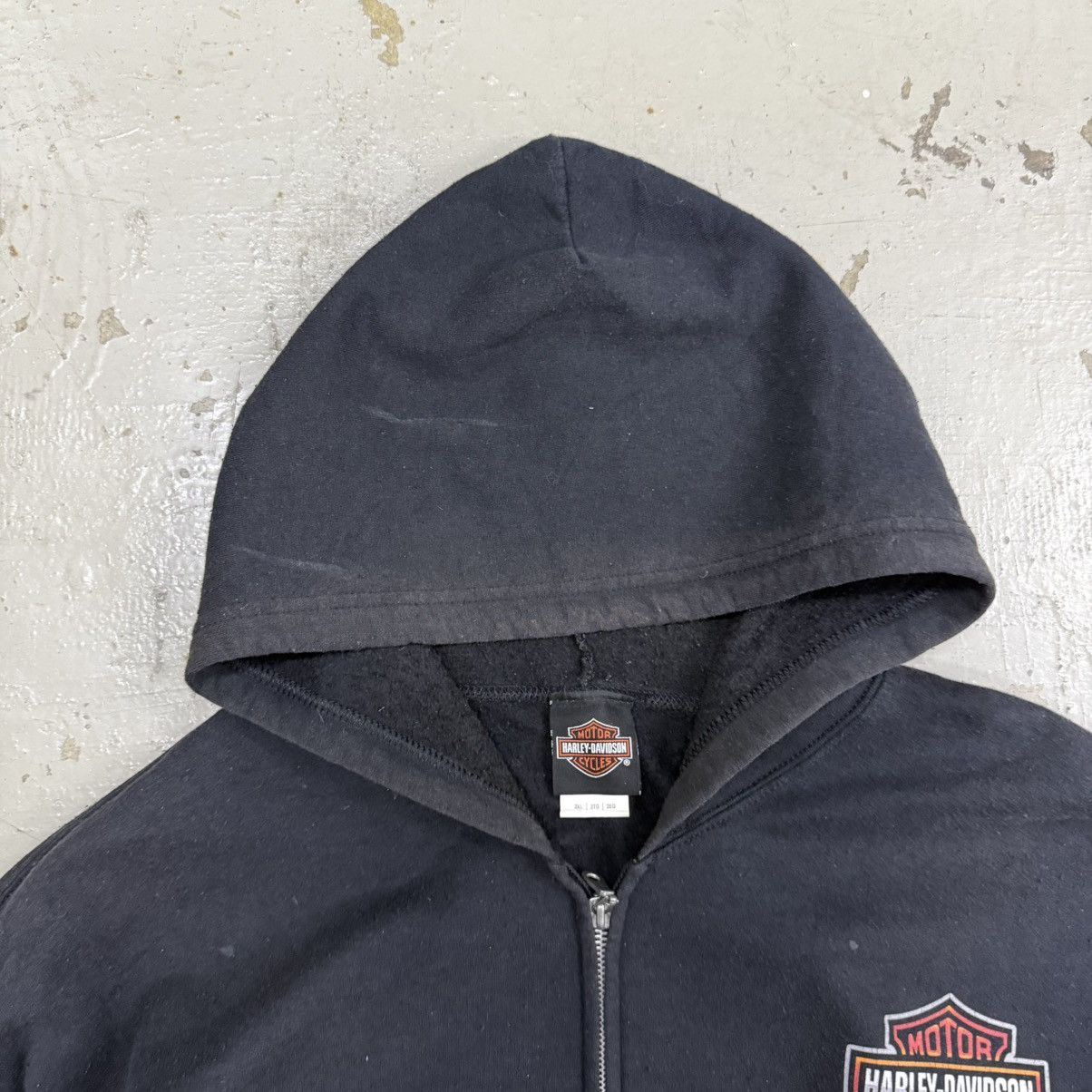 Harley Davidson Vintage Harley Davidson Sunfaded Paint Zipper Hoodie Size US XXL / EU 58 / 5 - 6 Thumbnail