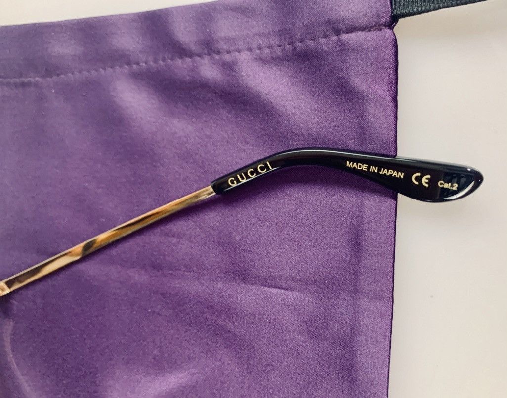 Gucci Gucci 🇯🇵 Black Resin GG Inlay Brow Metal Sunglasses NIB Size ONE SIZE - 3 Thumbnail