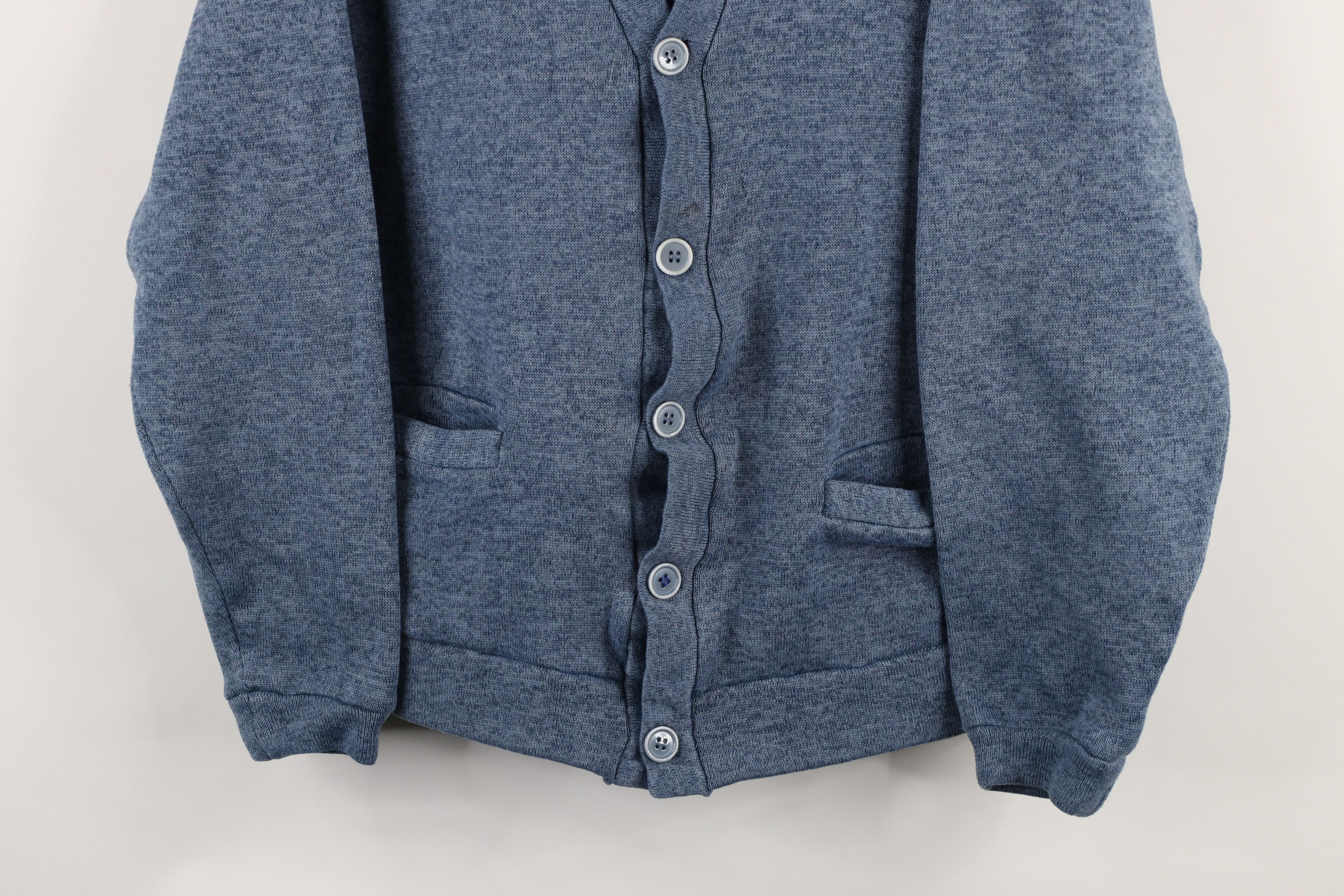 Vintage Vintage 90s Streetwear Boxy Fit Knit Cardigan Sweater Blue Size US S / EU 44-46 / 1 - 3 Thumbnail
