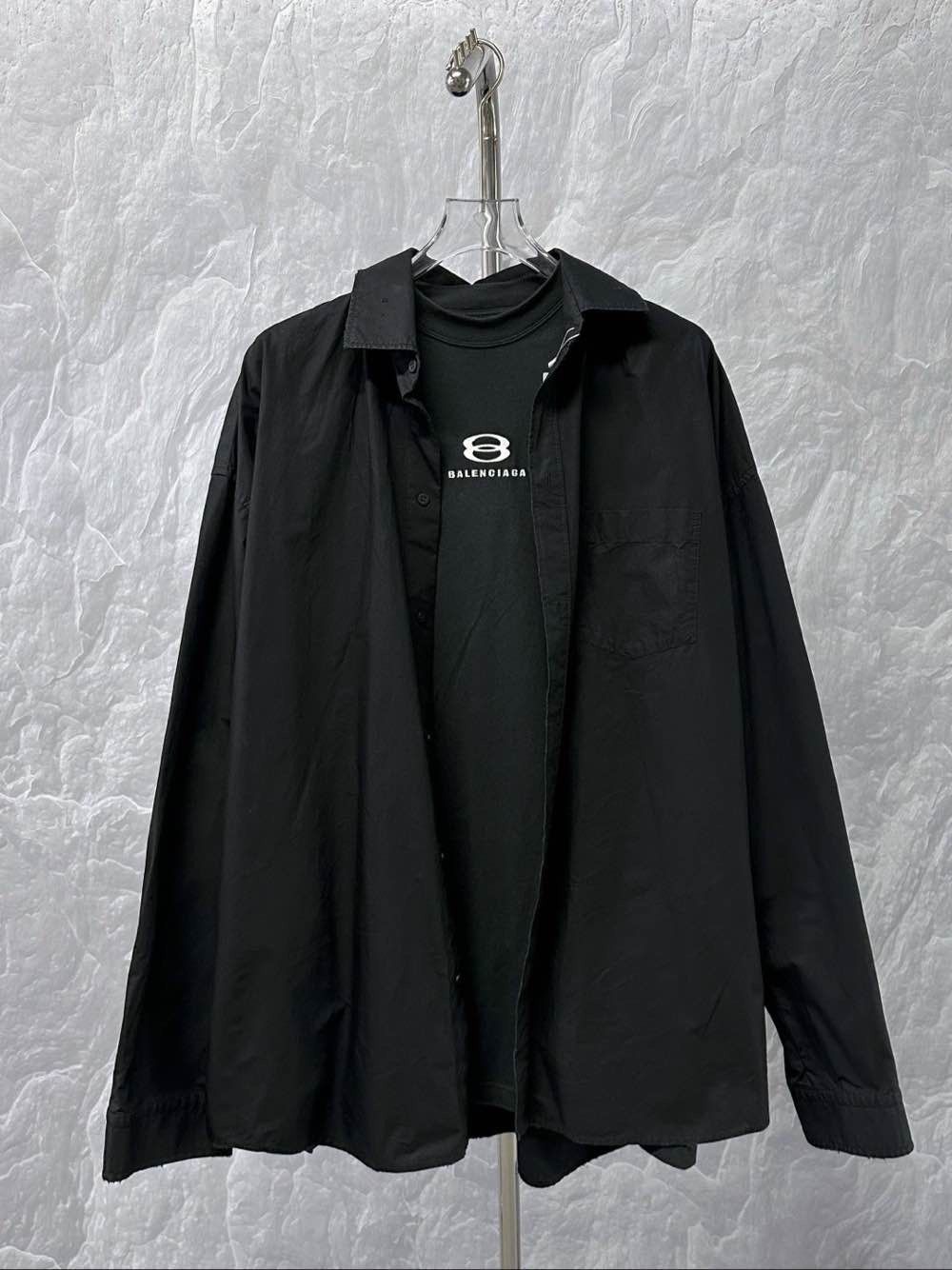 Balenciaga Balenciaga Distressed Cotton Button-Up Shirt Size 2 Size US M / EU 48-50 / 2 - 1 Thumbnail