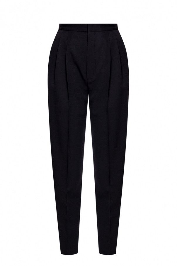 Saint Laurent Paris o1s1wg110924 Classic Tuxedo Pants Grain De Poudre in Black Size 34" / US 12 / IT 48 - 1 Thumbnail