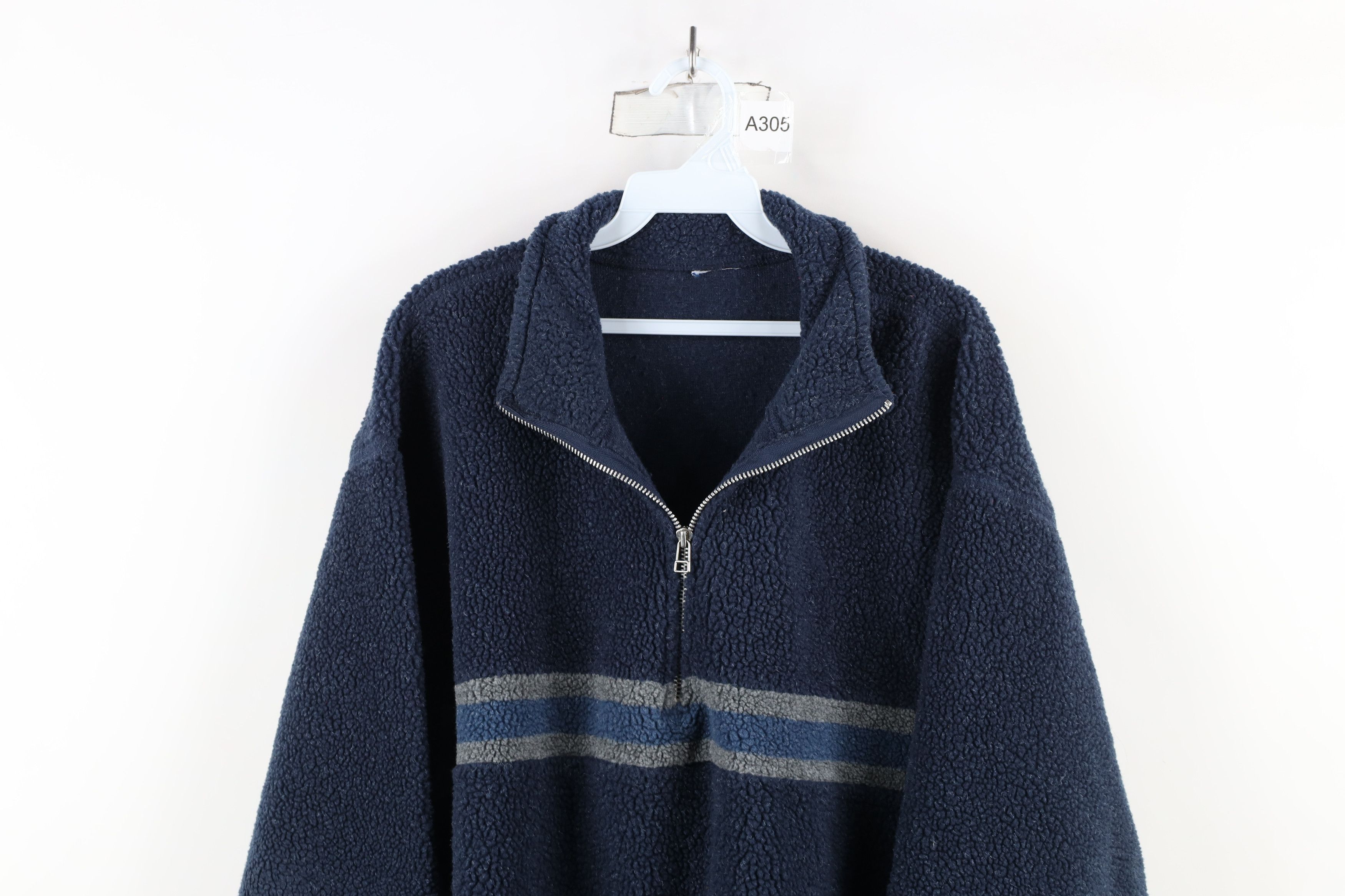 Vintage Vintage 90s Streetwear Deep Pile Fleece Half Zip Sweater Size US XXL / EU 58 / 5 - 2 Thumbnail
