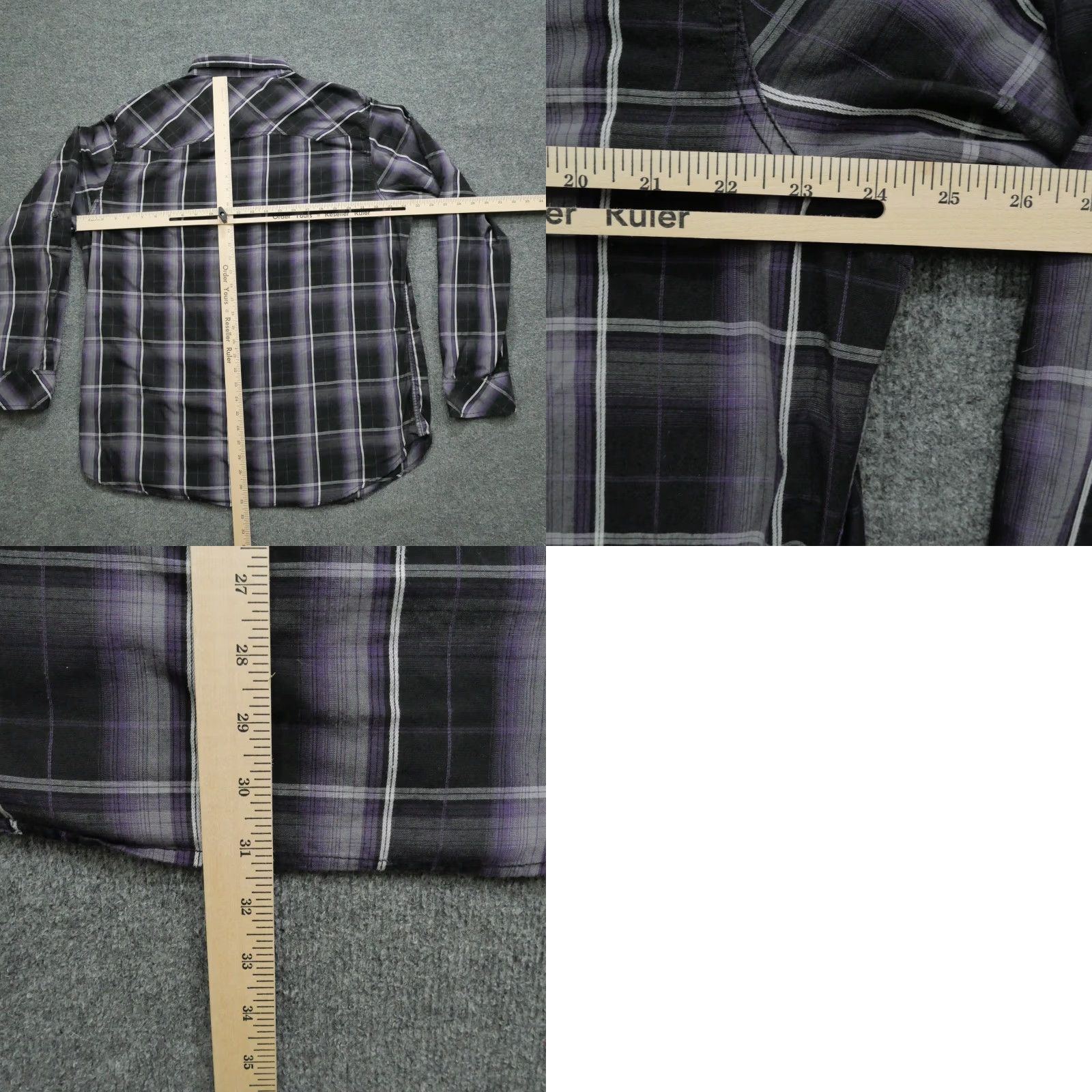 Toy Machine Machine Shirt Mens 2XL XXL Plaid Purple Black Button-Up Western Pocket Collared Button-Up Shirt - Size 2XL - Color Purple - Brand Machine Size US XXL / EU 58 / 5 - 8 Thumbnail