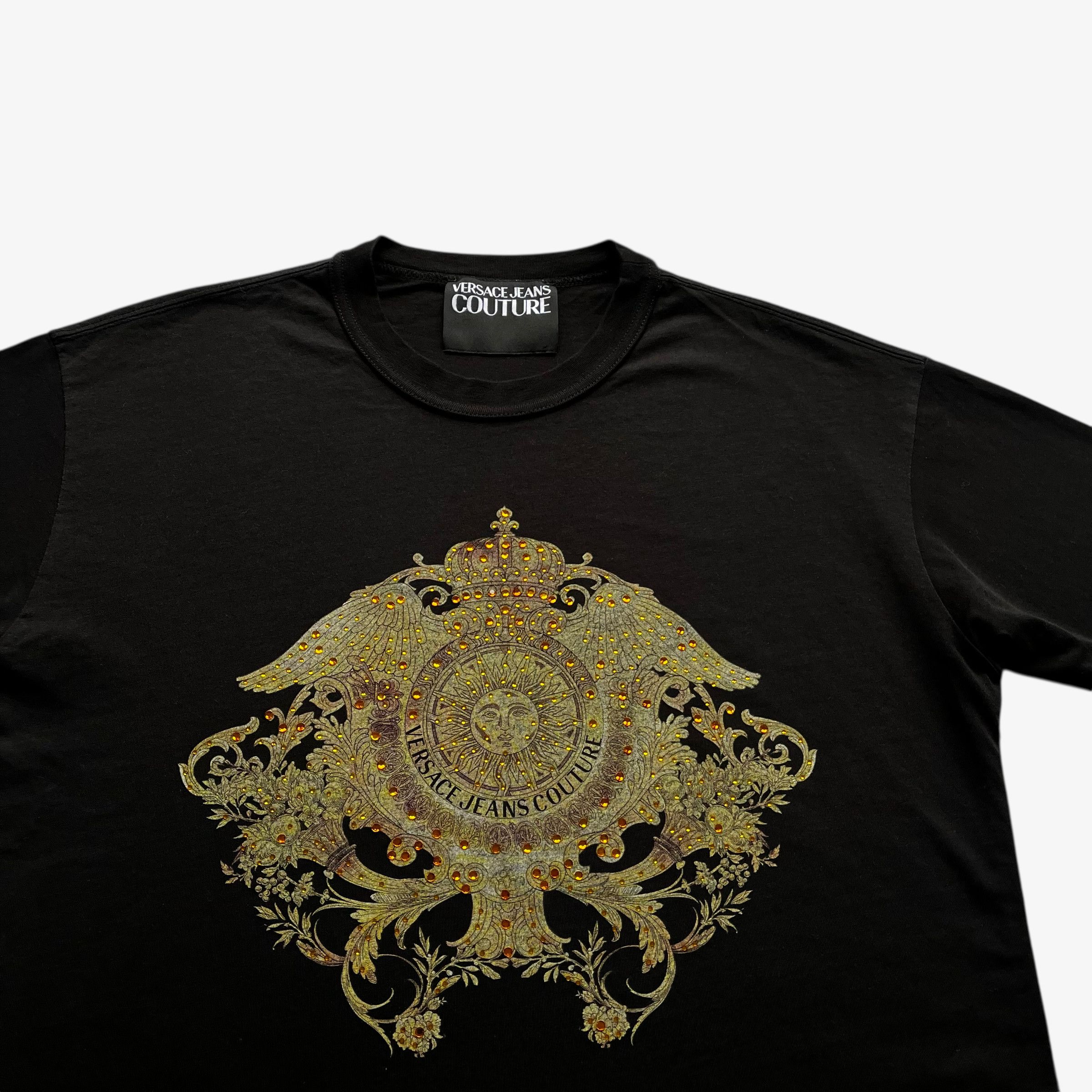 Versace Versace Jeans Couture Rhinestone Baroque Sun Face T-Shirt Size US S / EU 44-46 / 1 - 3 Thumbnail