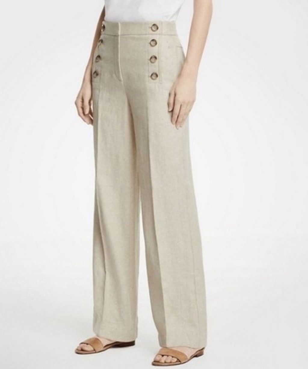 Ann Taylor NWT Ann Taylor Tan Sailor Beachy The Wide Leg Pants Women 16 Size 38" / US 16 / IT 52 - 11 Thumbnail