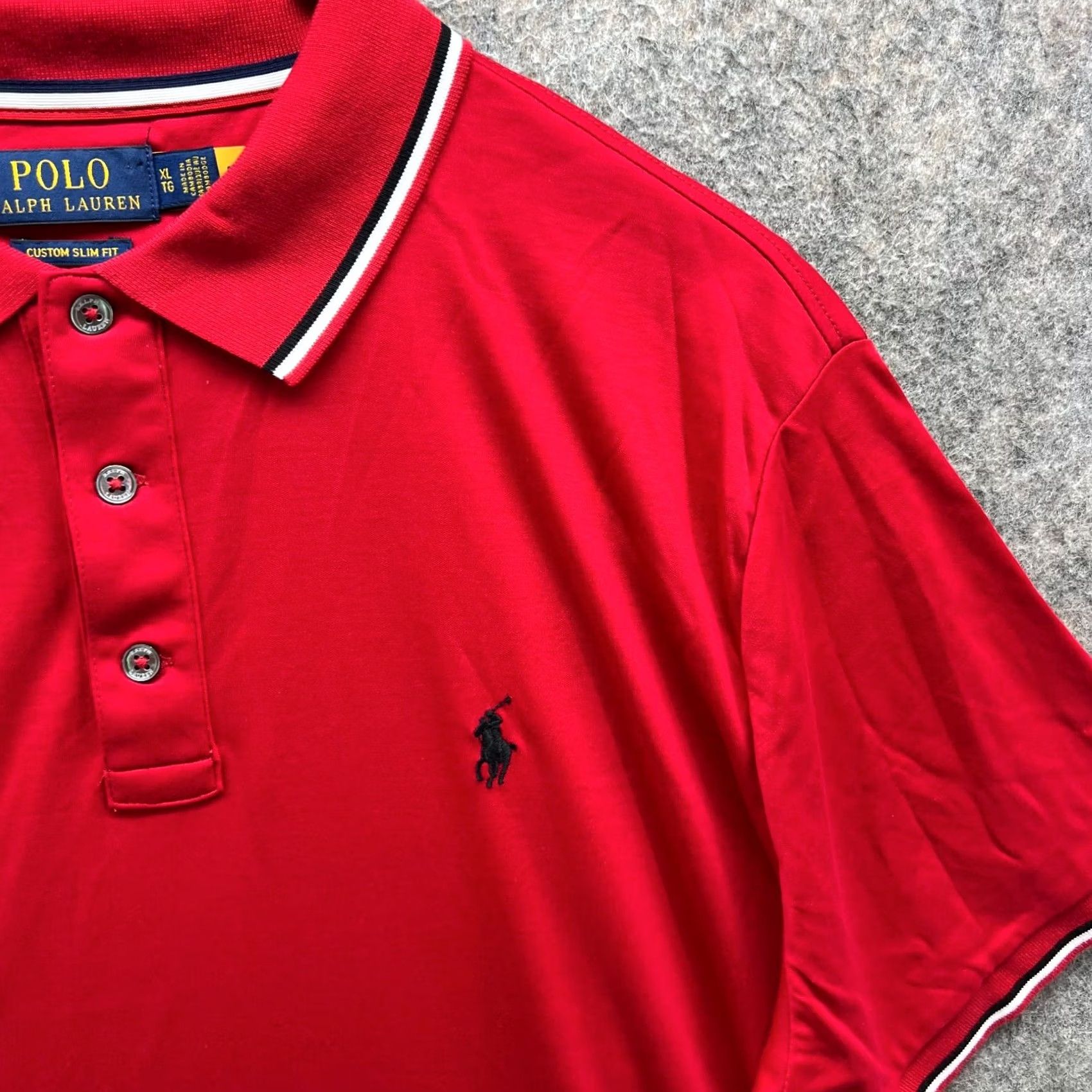 Polo Ralph Lauren VINTAGE Polo Ralph Lauren Polo Shirt Men XL Red Slim Fit Buttoned Collar Size US XL / EU 56 / 4 - 5 Thumbnail