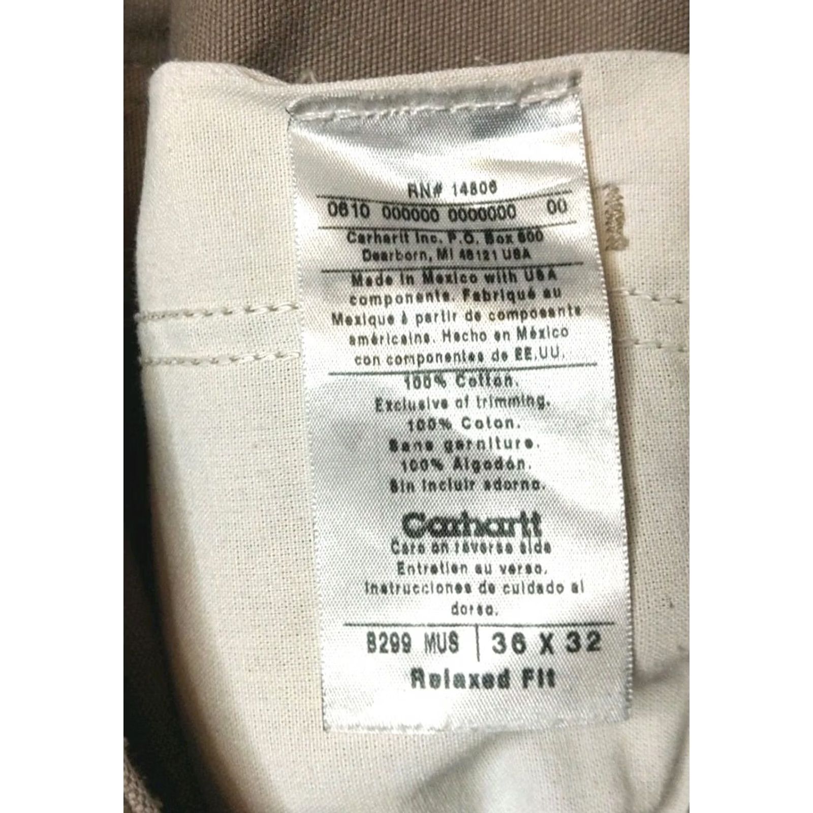 Carhartt Carhartt Pants Mens 36x32 Tan Relaxed Fit Canvas Khaki B299 MUS Pants Men Tan Relaxed 36x32 5-Pocket Khakis Workwear Casual Size US 36 / EU 52 - 6 Thumbnail