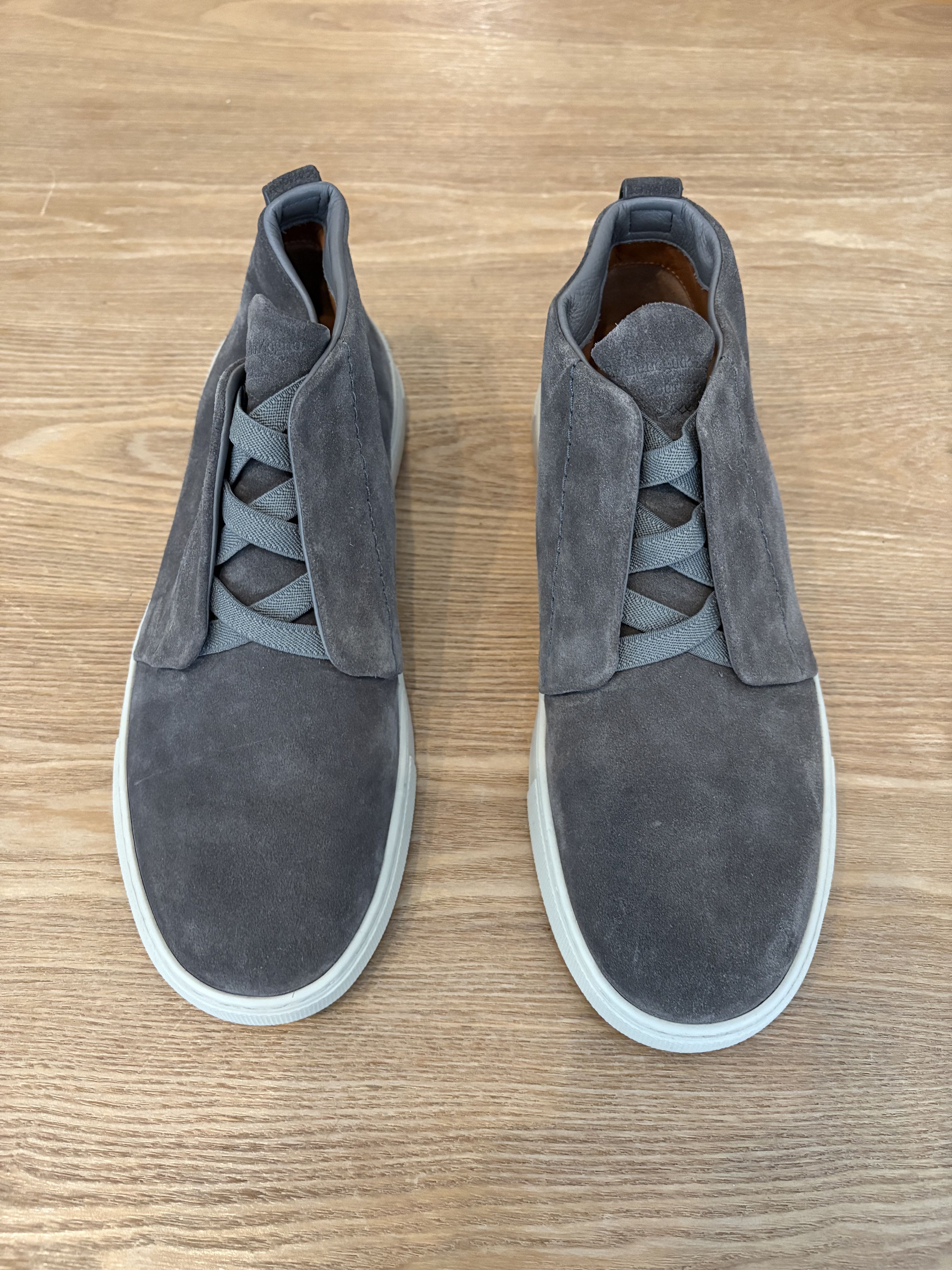 Ermenegildo Zegna Zegna Triple Stitch Sneakers – Gray Suede & Leather Size US 8 / EU 41 - 3 Thumbnail