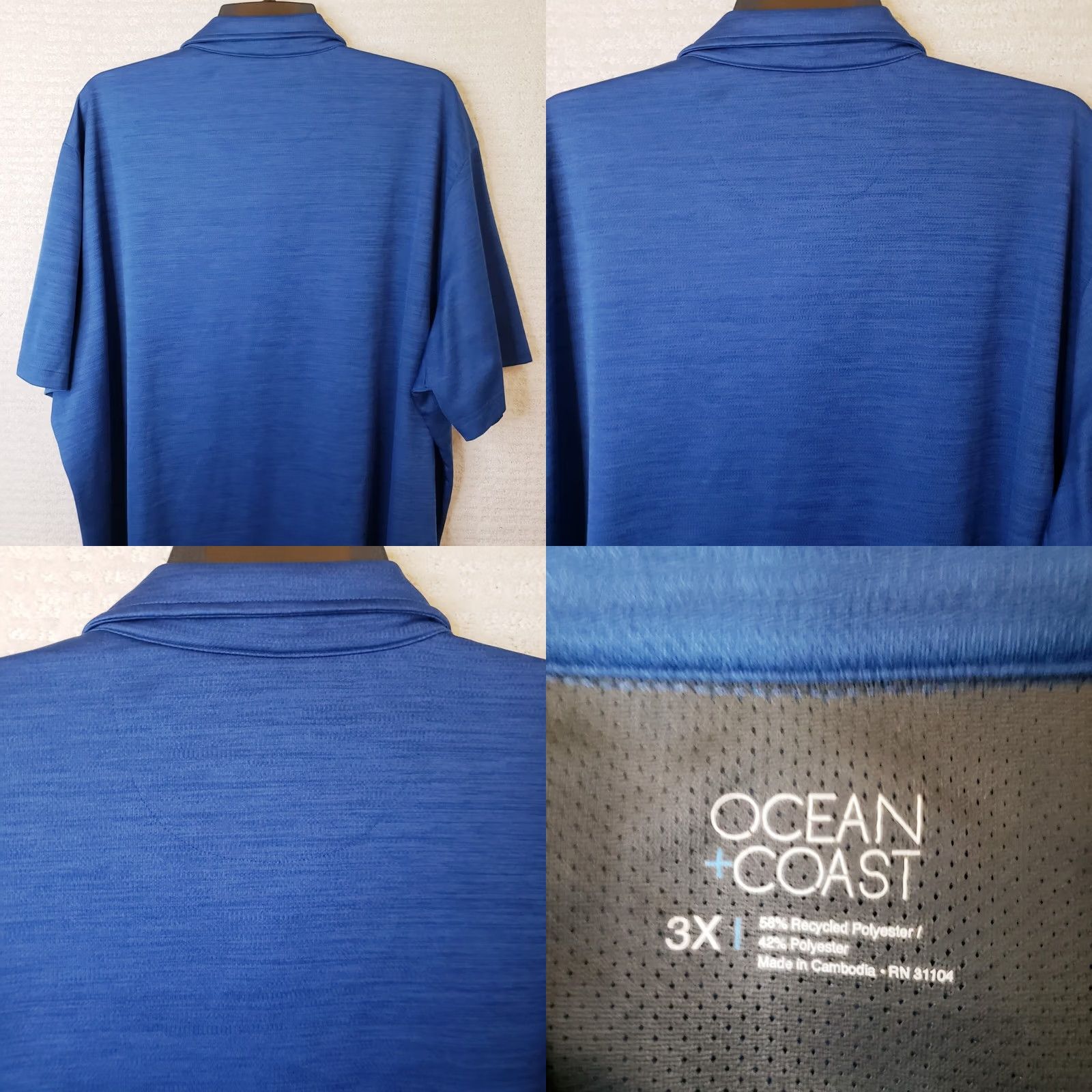 Vintage Ocean & Coast Polo Shirt Men's Blue 3X Short Sleeve Fish Logo Size US XXL / EU 58 / 5 - 8 Thumbnail
