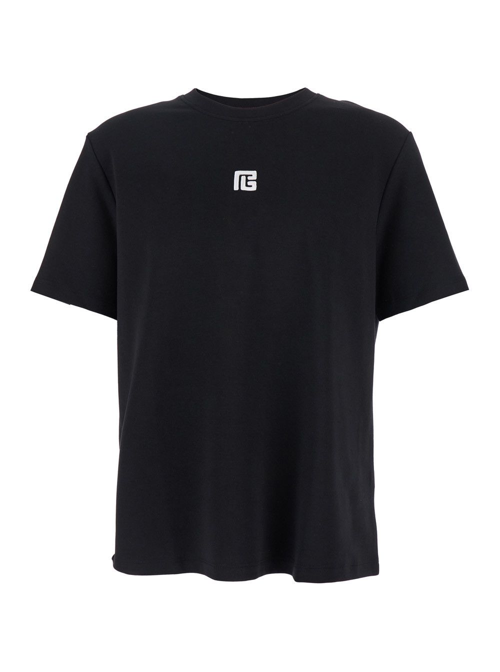 Balmain Black Crewneck T-Shirt with Logo Print on the Front in Cotton Man Size US S / EU 44-46 / 1 - 1 Thumbnail