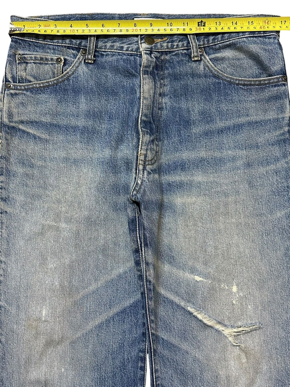 Hanes Vintage Hanes Mud Wash Faded Style Distress Baggy Jeans Size US 33 - 12 Thumbnail