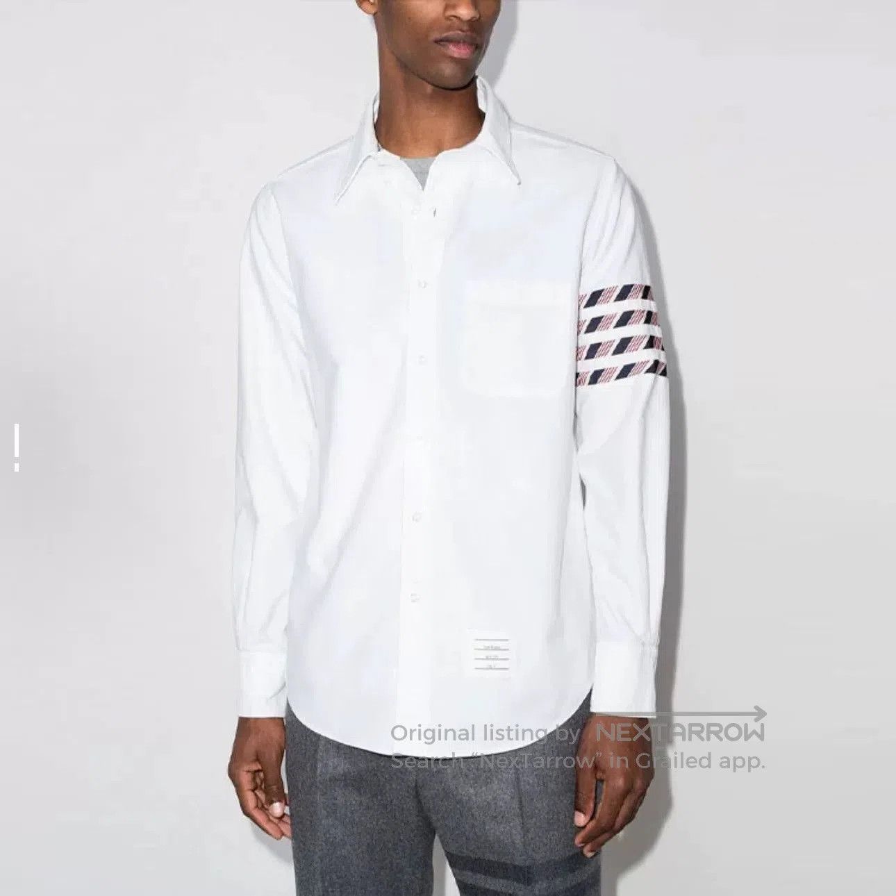 Thom Browne THOM BROWNE Striped Button-Up Shirt White. Size US M / EU 48-50 / 2 - 8 Thumbnail