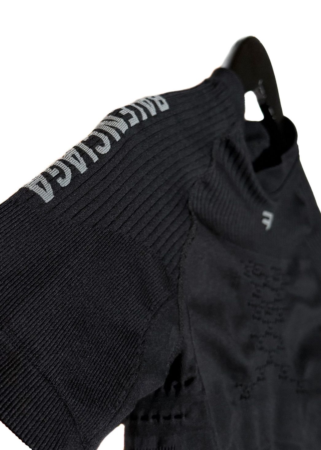 Balenciaga Balenciaga 2023 Black Logo Ruched Biker T-shirt Size L / US 10 / IT 46 - 4 Thumbnail