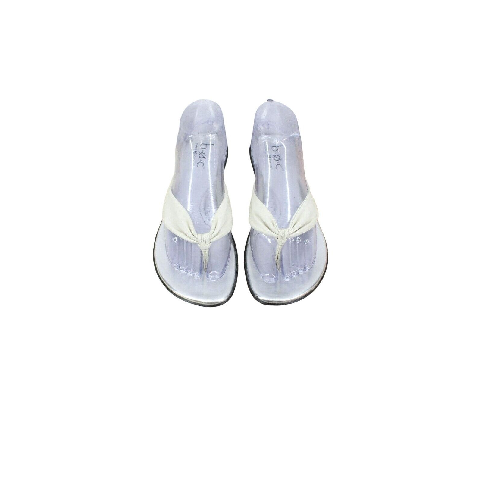 Leather × Other BOC Womens Cream Leather Flip Flop Thong Sandals Size US 8 / IT 38 - 4 Thumbnail