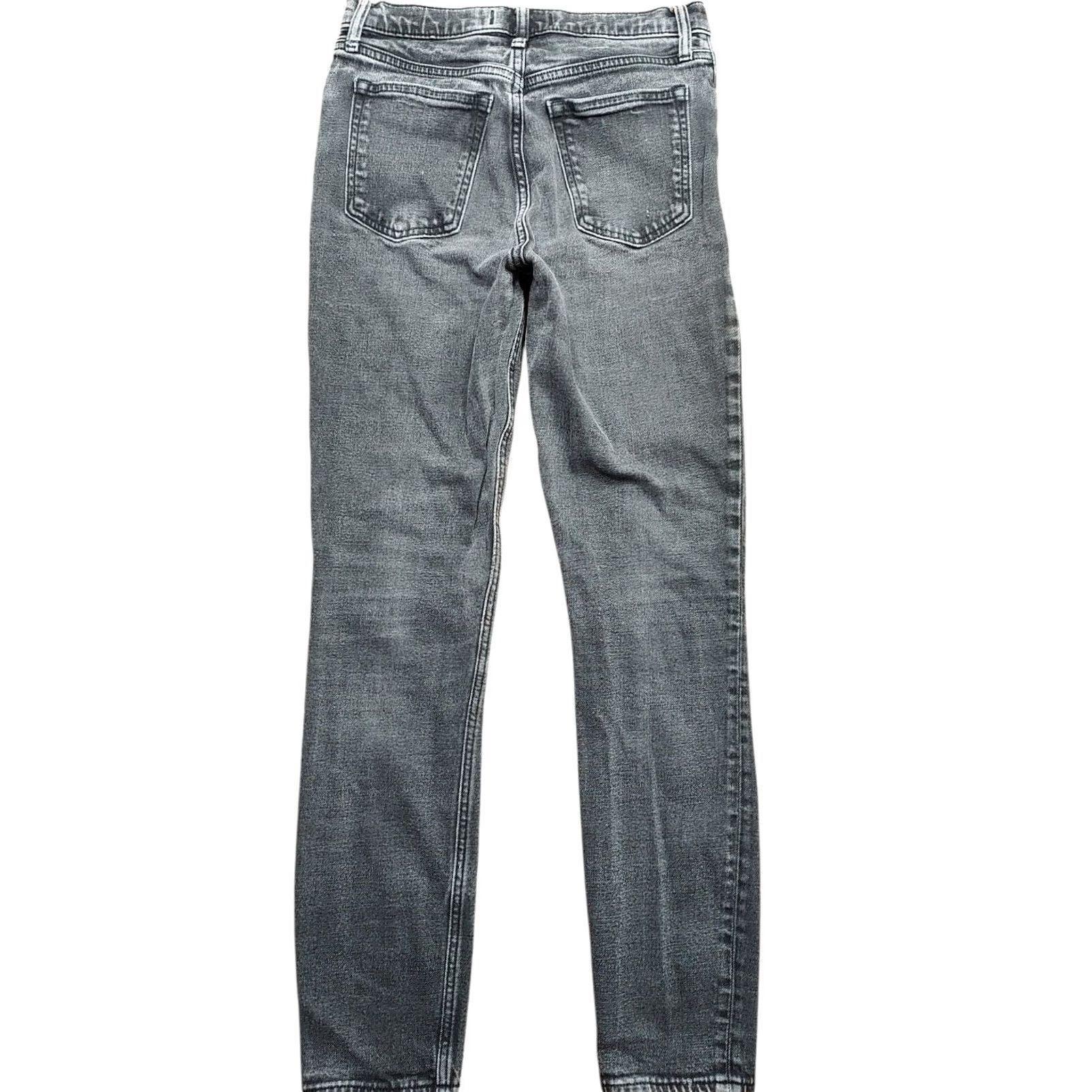 Abercrombie & Fitch Abercrombie & Fitch The Super Skinny High Rise Jeans Black Denim 27 Inseam 29 Inseam Women Regular 5-Pocket Logo Distressed Size 27" / US 4 / IT 40 - 2 Thumbnail