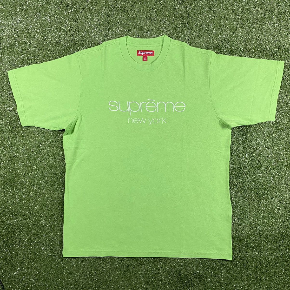 image of Hype x Supreme Classic Logo T-Shirt in Green, Men's (Size Medium)