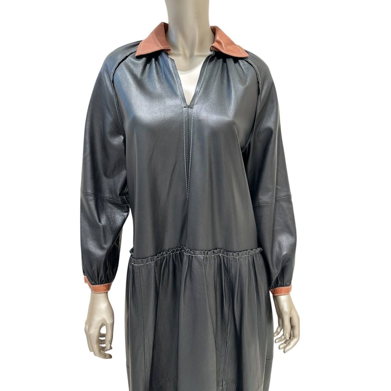 STAND STUDIO Stand Studio Gilda Two-Tone Leather Dress Sz 36 Size XS / US 0-2 / IT 36-38 - 3 Thumbnail