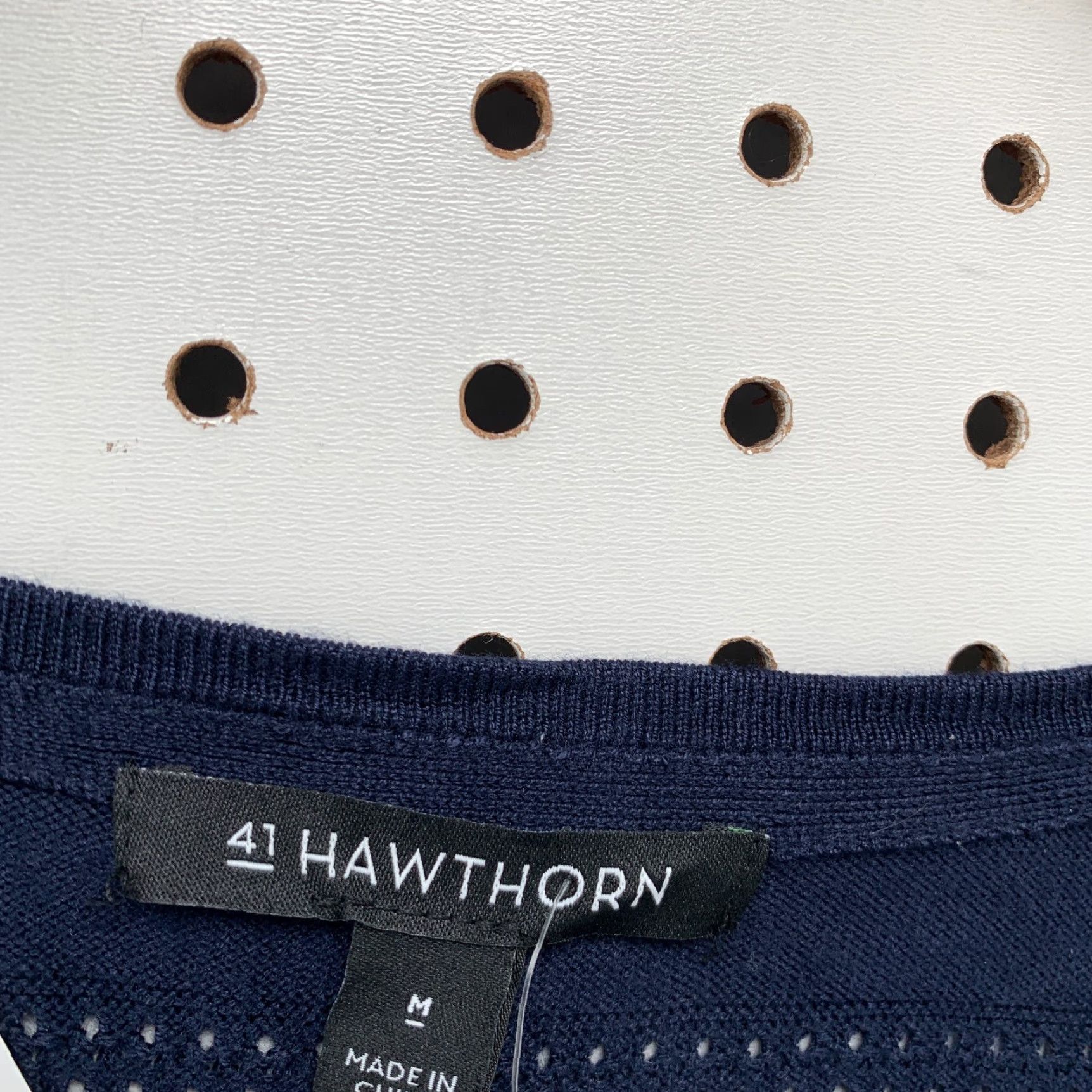 Vintage NEW 41 Hawthorn Knit Blouse Blue Square Neck Short Sleeve Women Medium Size M / US 6-8 / IT 42-44 - 7 Thumbnail