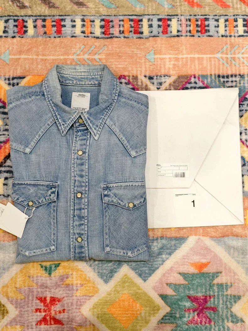 Visvim Visvim Albacore Denim Shirt with Patch Sleeves-2506 Size US S / EU 44-46 / 1 - 9 Thumbnail