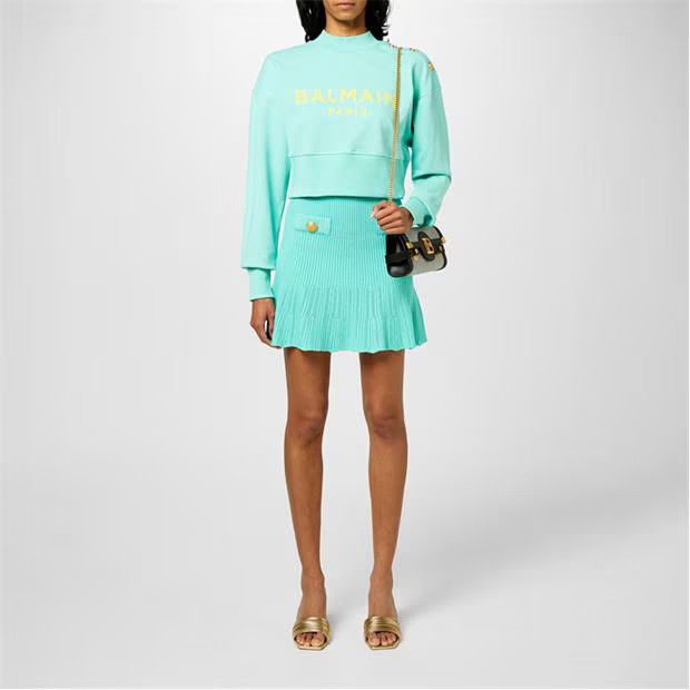 Balmain o1g2r1mq0924 Mini Skirts in Mint Green Size 27" / US 4 / IT 40 - 6 Thumbnail