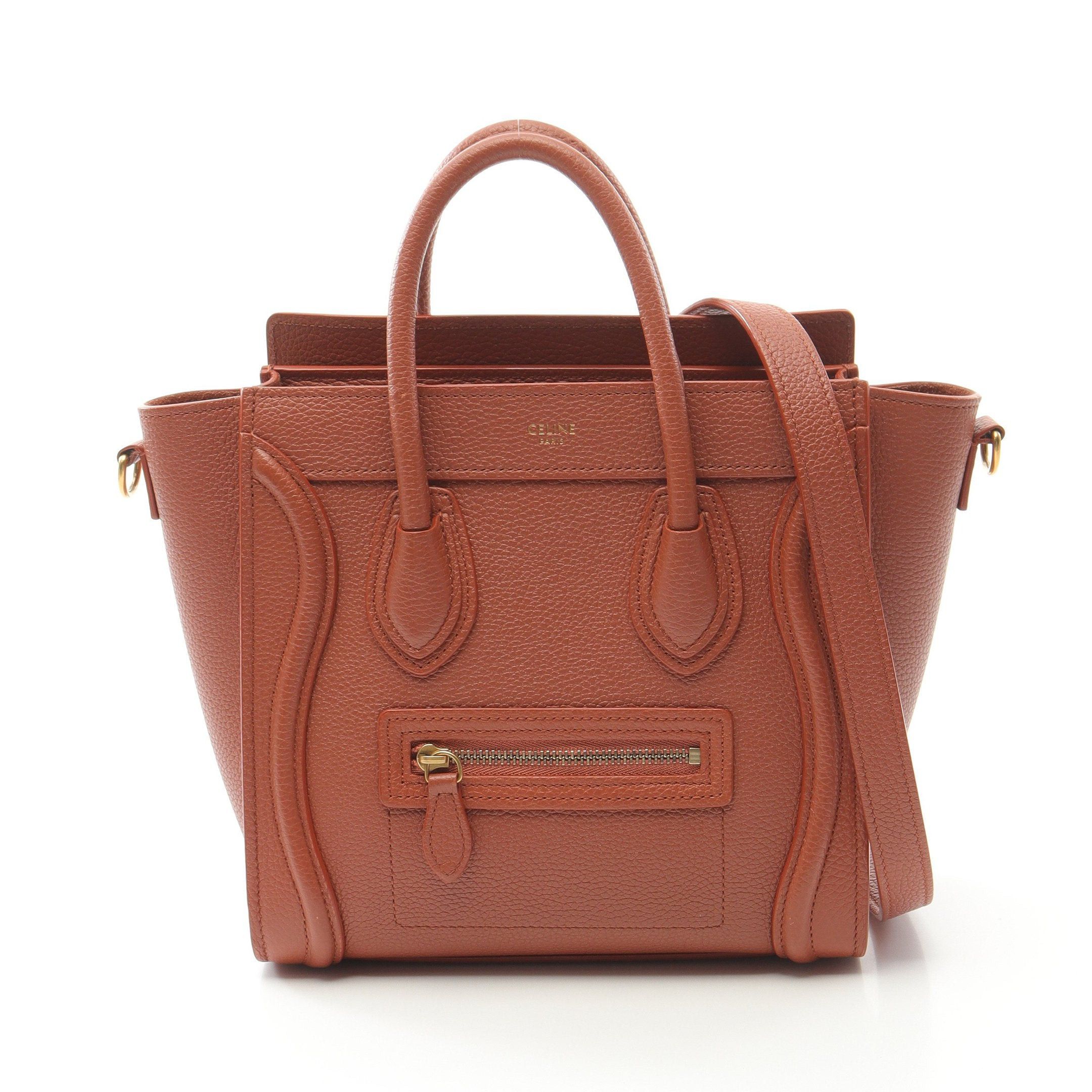 Celine Celine Luggage Nano Shopper Handbag Leather Orange Brown Size ONE SIZE - 1 Thumbnail
