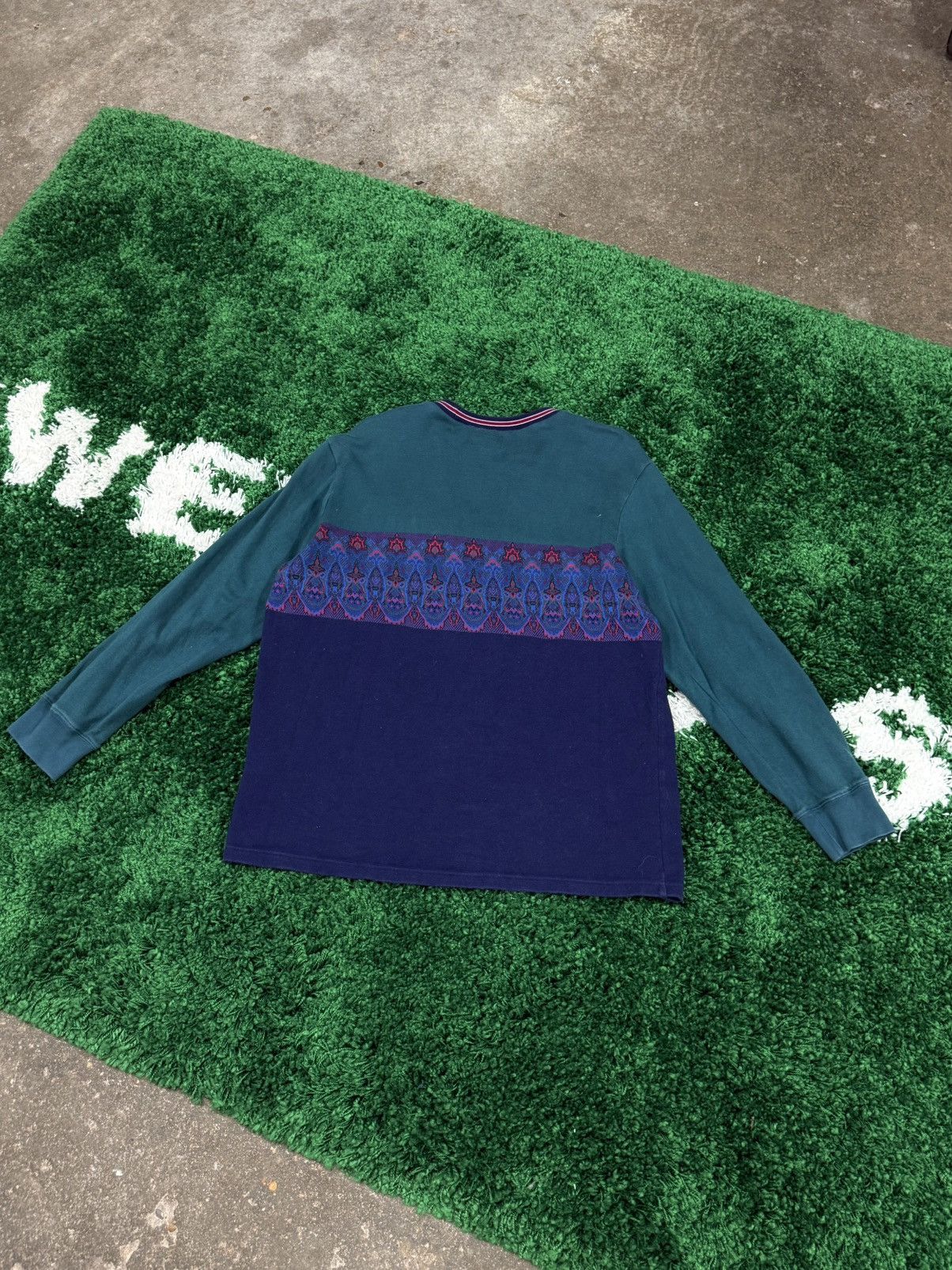 Supreme Supreme Paisley Stripe Euro Logo Long Sleeve Tee Medium SS19 Size US M / EU 48-50 / 2 - 4 Thumbnail