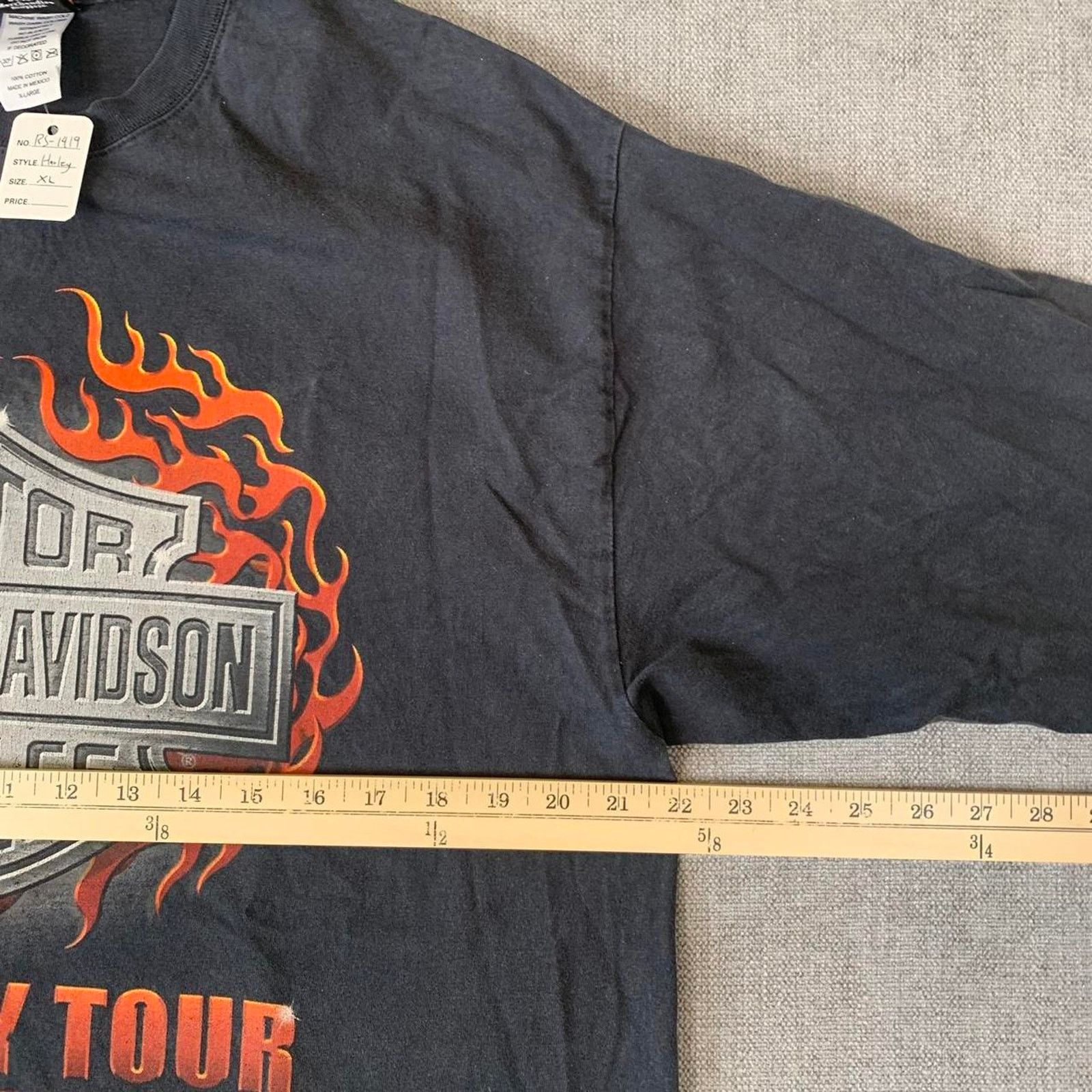 Harley Davidson Y2K Harley Davidson Flame long sleeve black T-shirt Size US XL / EU 56 / 4 - 7 Thumbnail