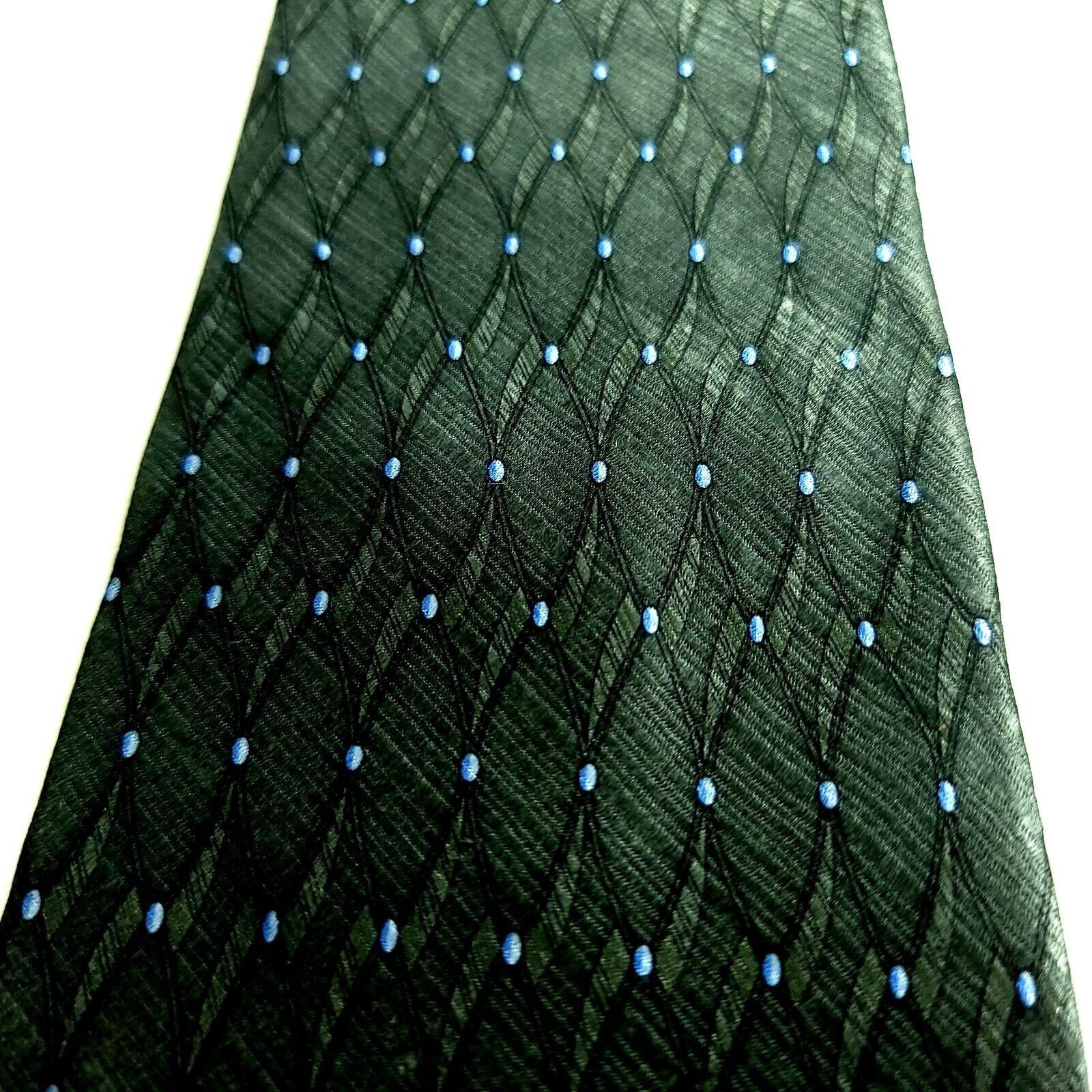 Dockers Dockers Khakis Green Blue Geometric Metallic Print Silk Tie Size ONE SIZE - 2 Thumbnail