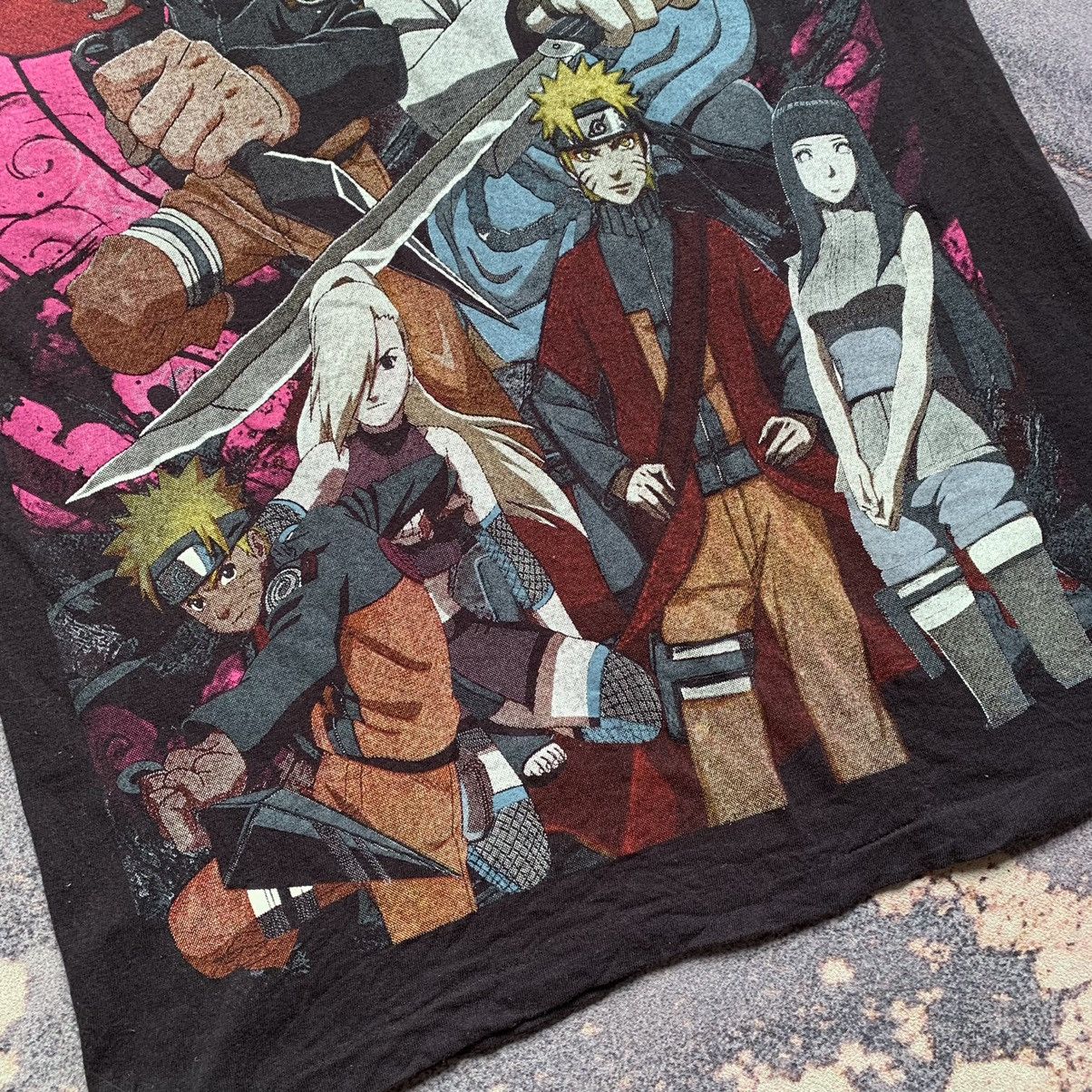Anime × Japanese Brand × Vintage Vintage Naruto Shippuden Overprint Bootleg Tee Size US L / EU 52-54 / 3 - 8 Thumbnail