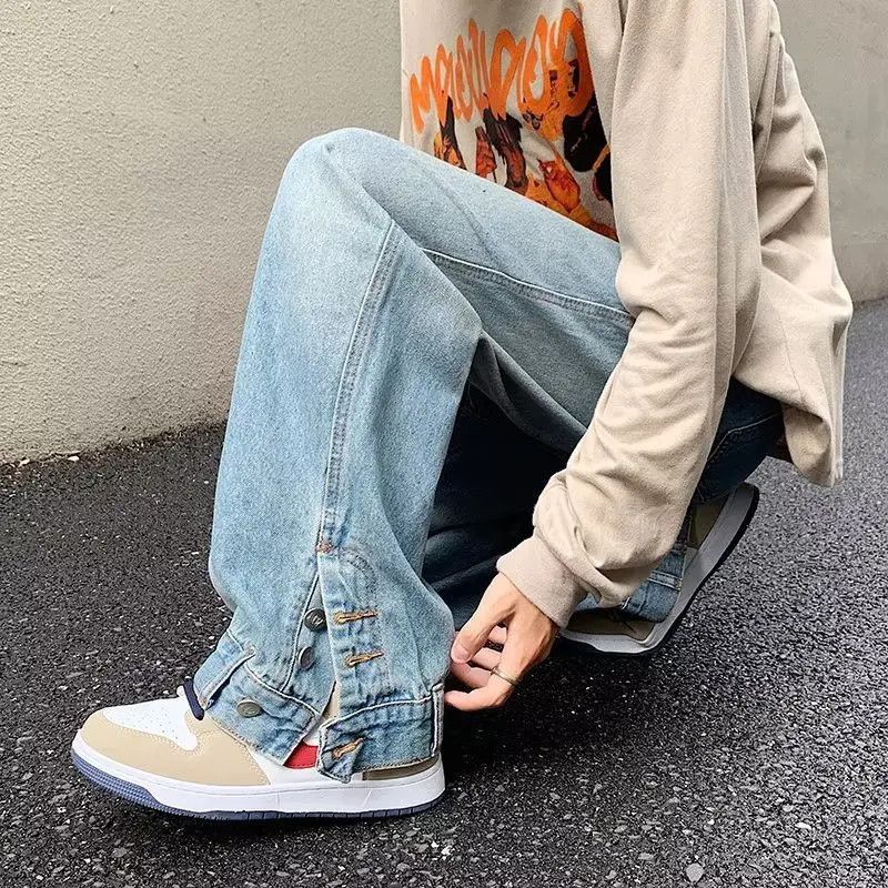 Japanese Brand Retro sports and casual straight leg jeans Size US 32 / EU 48 - 2 Thumbnail
