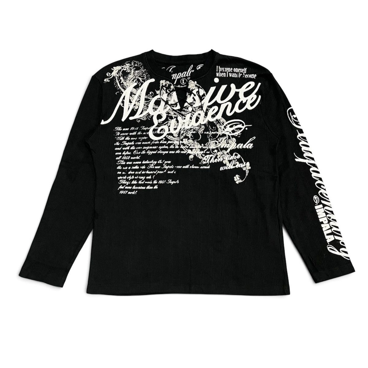 20471120 20471120 - Hyoma Kiss Parody Punk Graphic L/S - Black