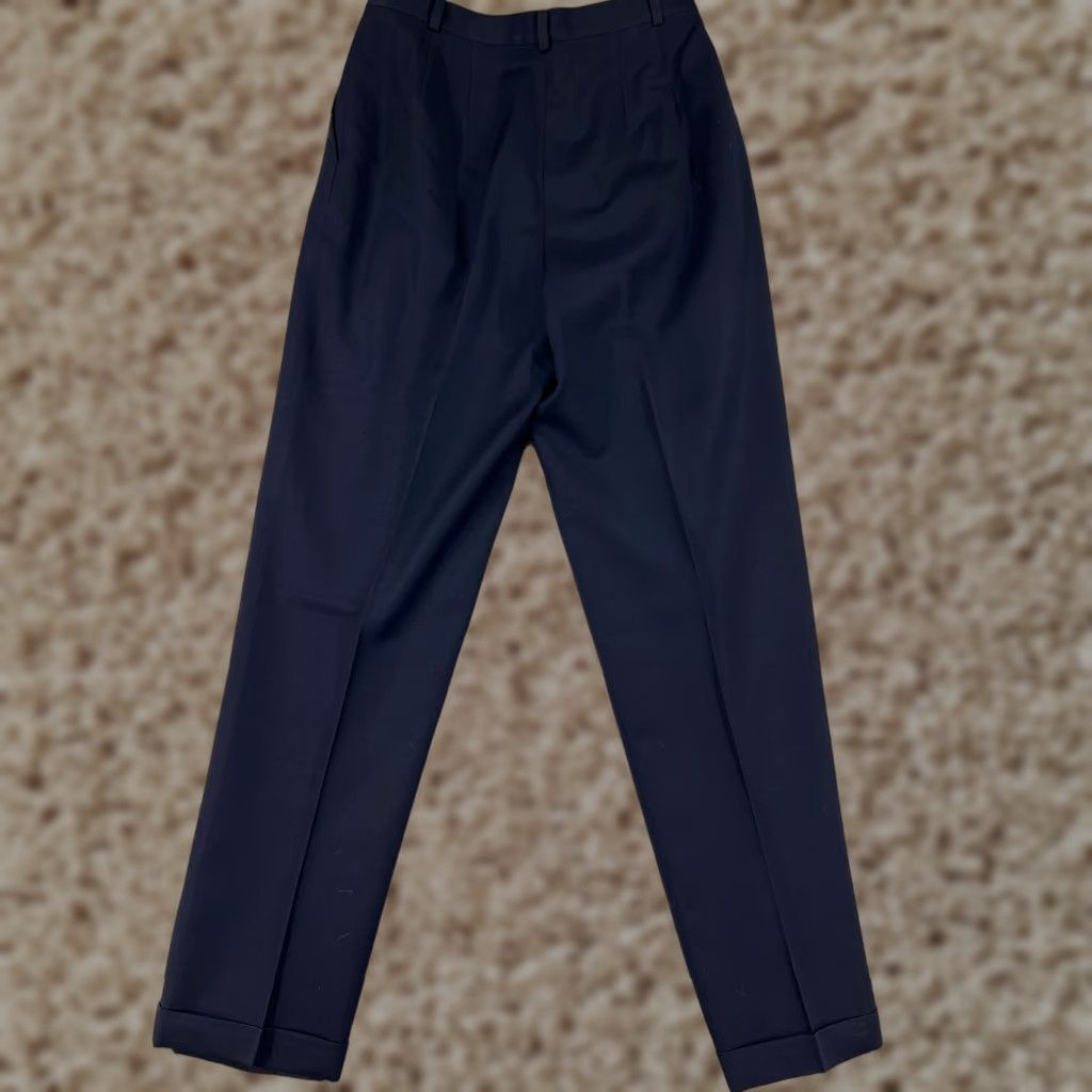 Vintage VINTAGE String Bean Dress Pants Womens 9 Blue Polyester Blend Pleated Twill High Rise Straight Regular Zipper Size 30" / US 8 / IT 44 - 1 Thumbnail