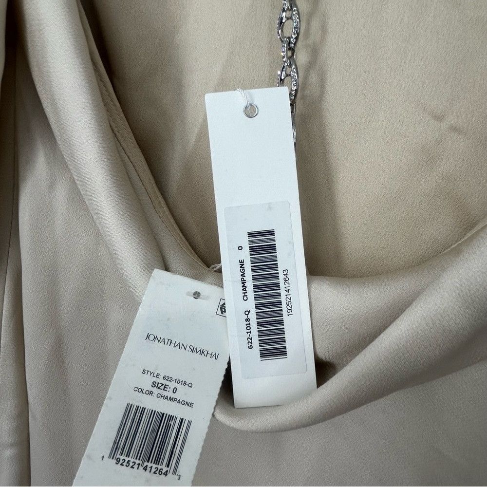 Jonathan Simkhai SIMKHAI CAITYLYN DRAPED OFF SHOULDER GOWN IN CHAMPAGNE WORN Size XS / US 0-2 / IT 36-38 - 6 Thumbnail