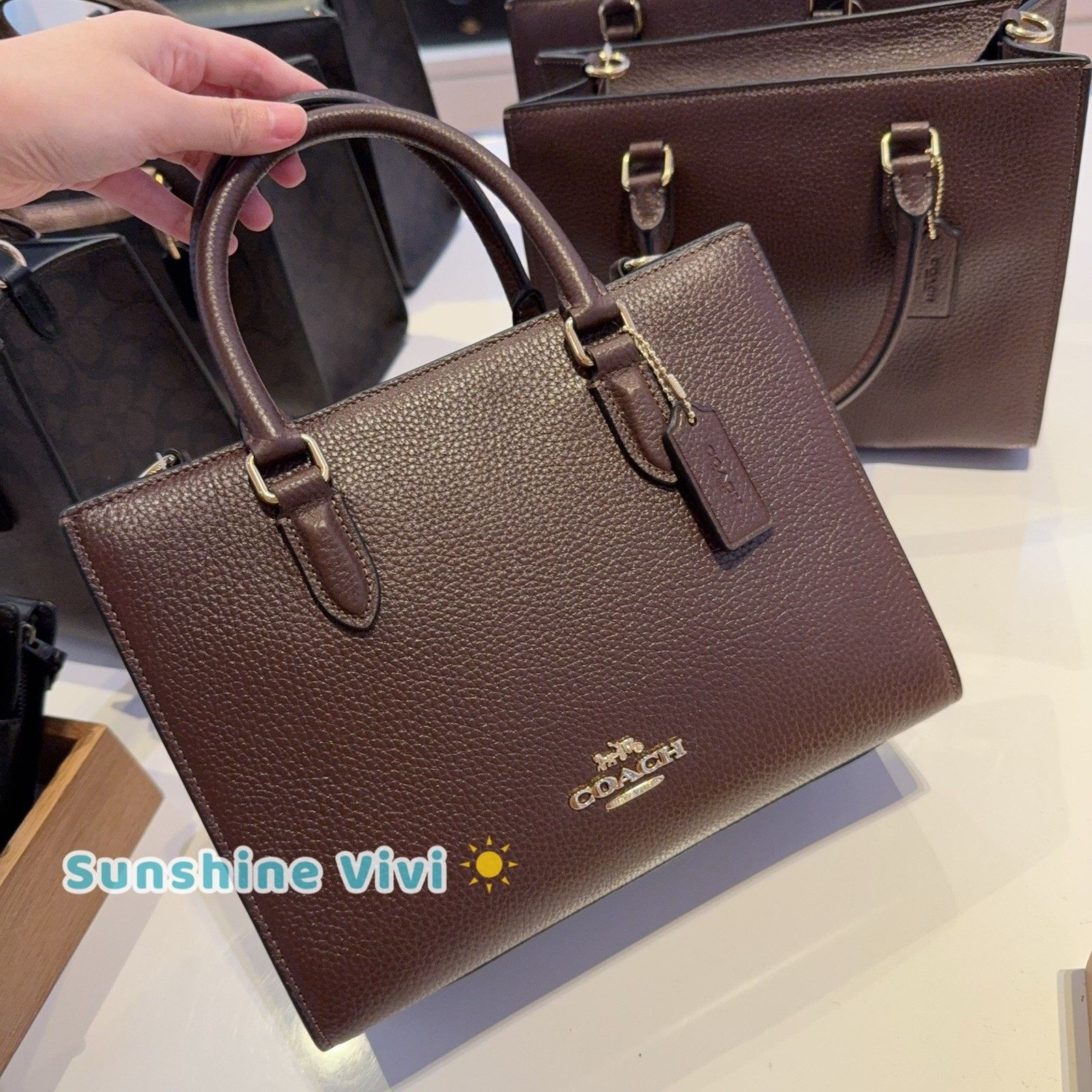 Coach NWT Coach Maggie Small Tote Bag CY668 Pebbled Leather Maple Size ONE SIZE - 1 Thumbnail