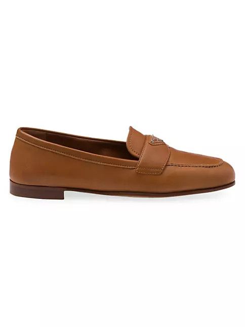 Prada o1w1db11124 Nappa Leather Loafers in Brown Size US 7 / IT 37 - 1 Thumbnail