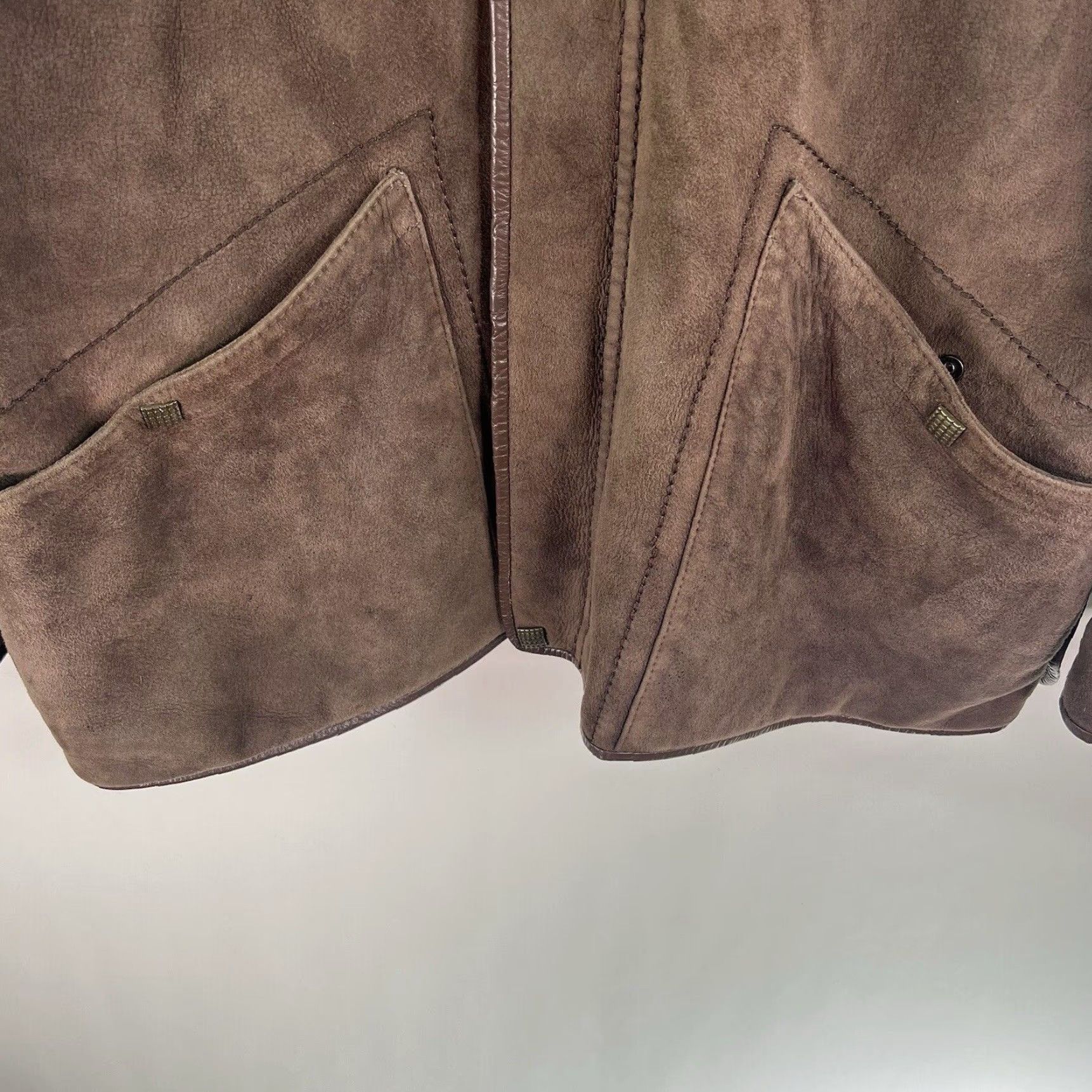 Vintage VINTAGE FONTELLI Men's Overcoat Coat Size XL Wool Shearling Suede Brown Winter 90s Outdoor Size US XL / EU 56 / 4 - 4 Thumbnail