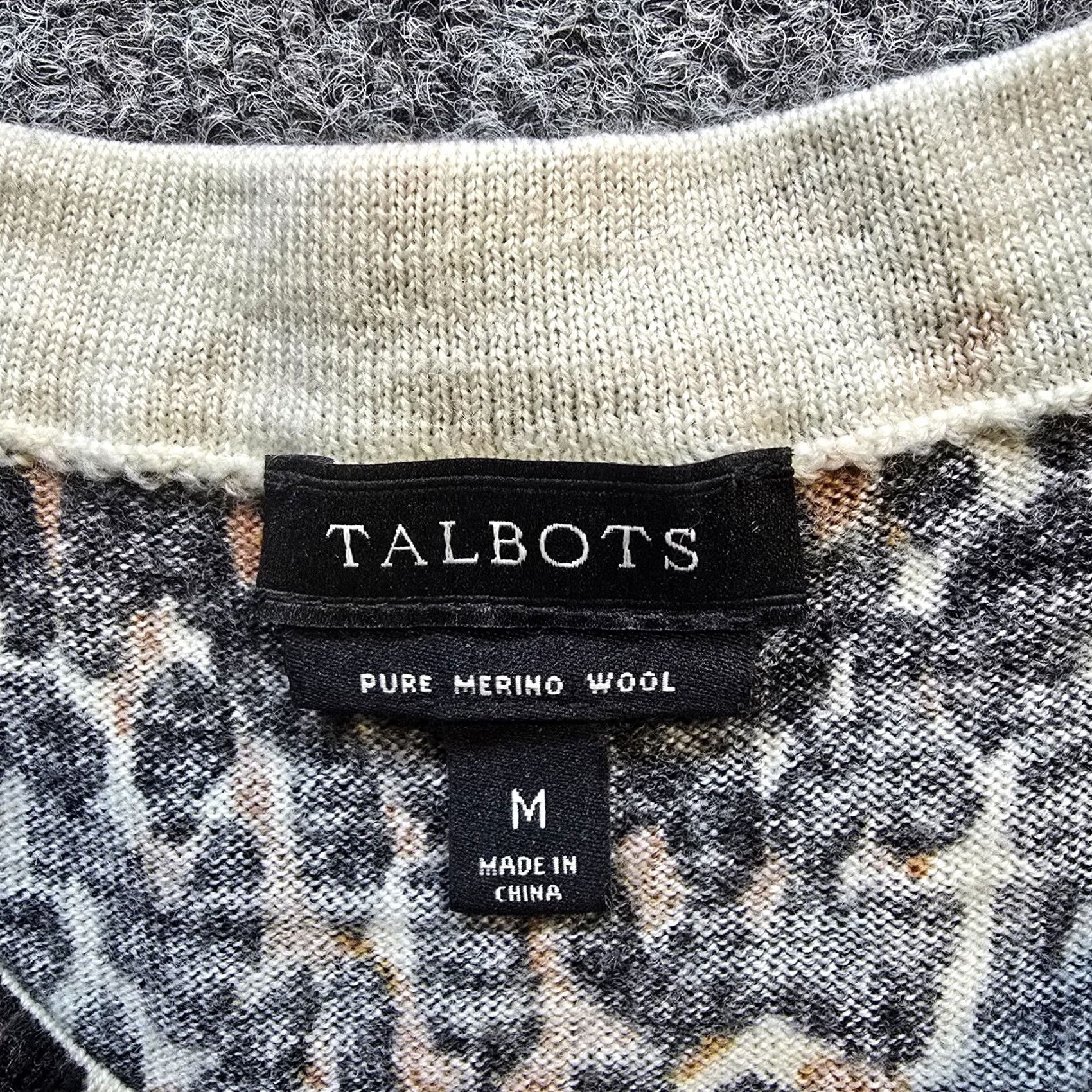 Talbots Talbots Sweater Women PM Black Merino Wool Leopard Long Sleeve Casual Pullover Size M / US 6-8 / IT 42-44 - 3 Thumbnail