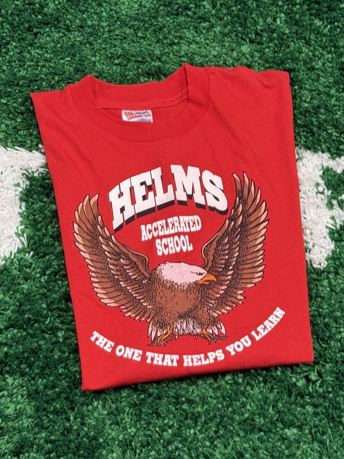 Hanes × Vintage Vintage Hanes Beefy Eagle Accelerated School Tee 2XL XXL Red Size US XXL / EU 58 / 5 - 1 Thumbnail