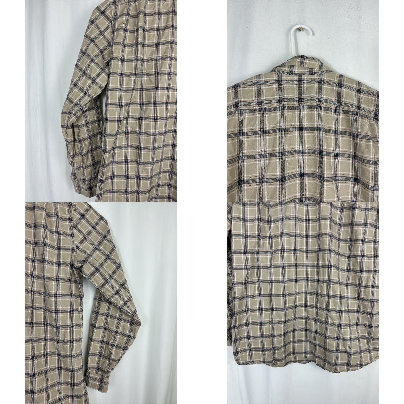 Eddie Bauer Eddie Bauer Mens Large Tall Long Sleeve Button-Down Shirt Plaid Brown LS Relaxed Mens, L Tall, Brown, Eddie Bauer Shirt Size US L / EU 52-54 / 3 - 9 Thumbnail