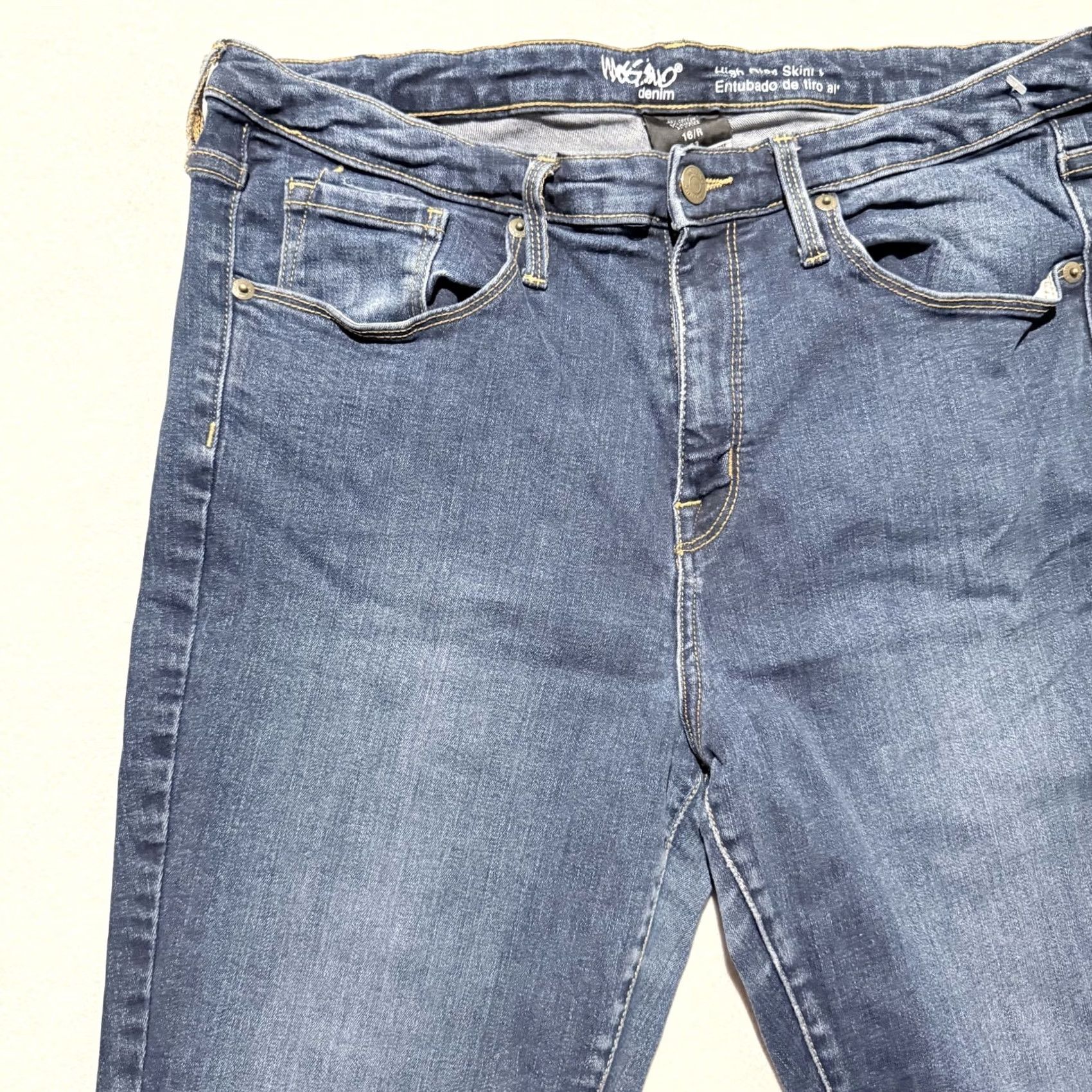 Mossimo Mossimo Jeans Women Slim Skinny Power Stretch High-Rise 16R Blue Denim Shirt? Size 38" / US 16 / IT 52 - 2 Thumbnail