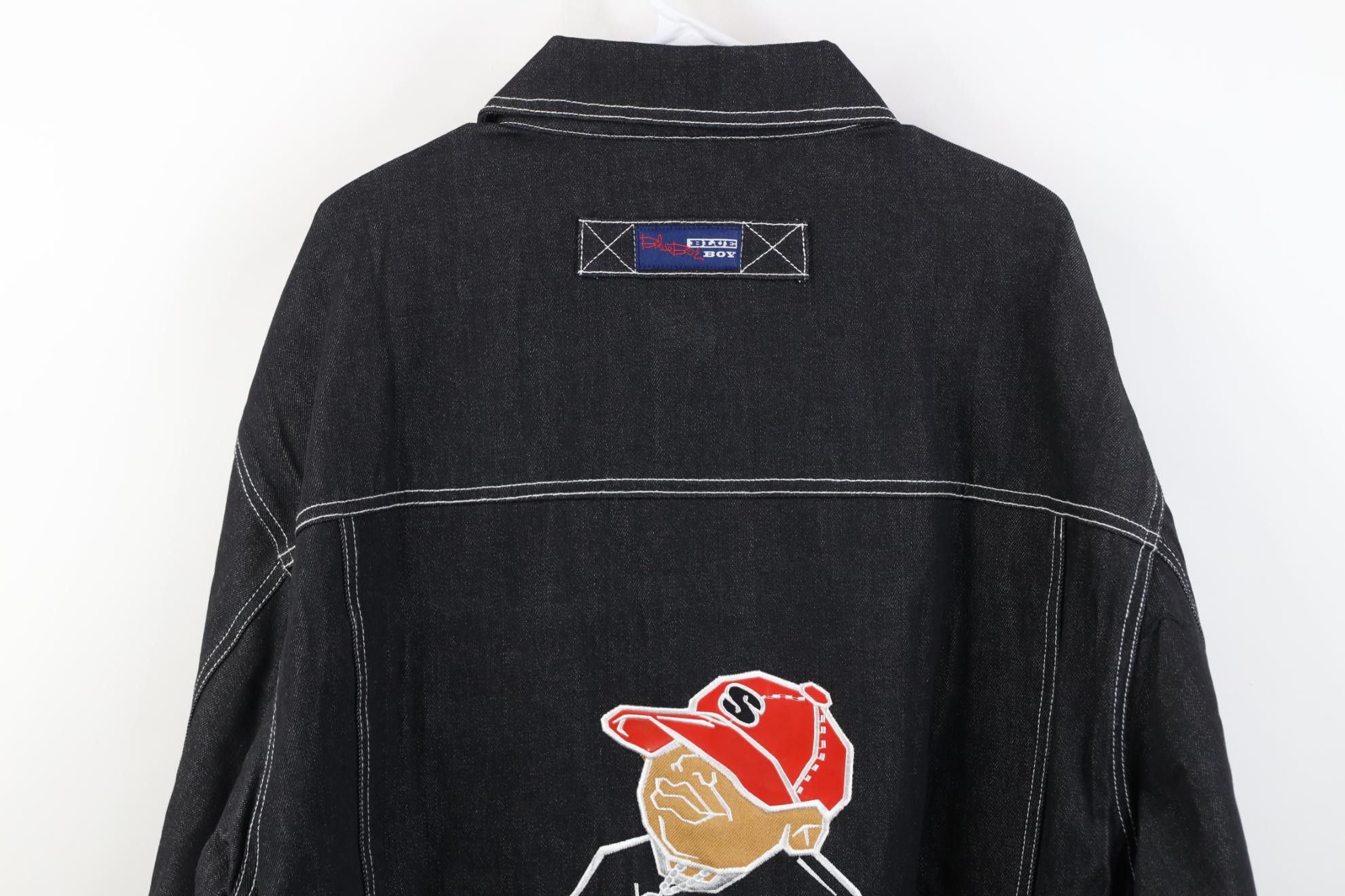 Vintage Deadstock Vtg 90s Streetwear Rap DJ Denim Trucker Jacket Size US XXL / EU 58 / 5 - 19 Thumbnail